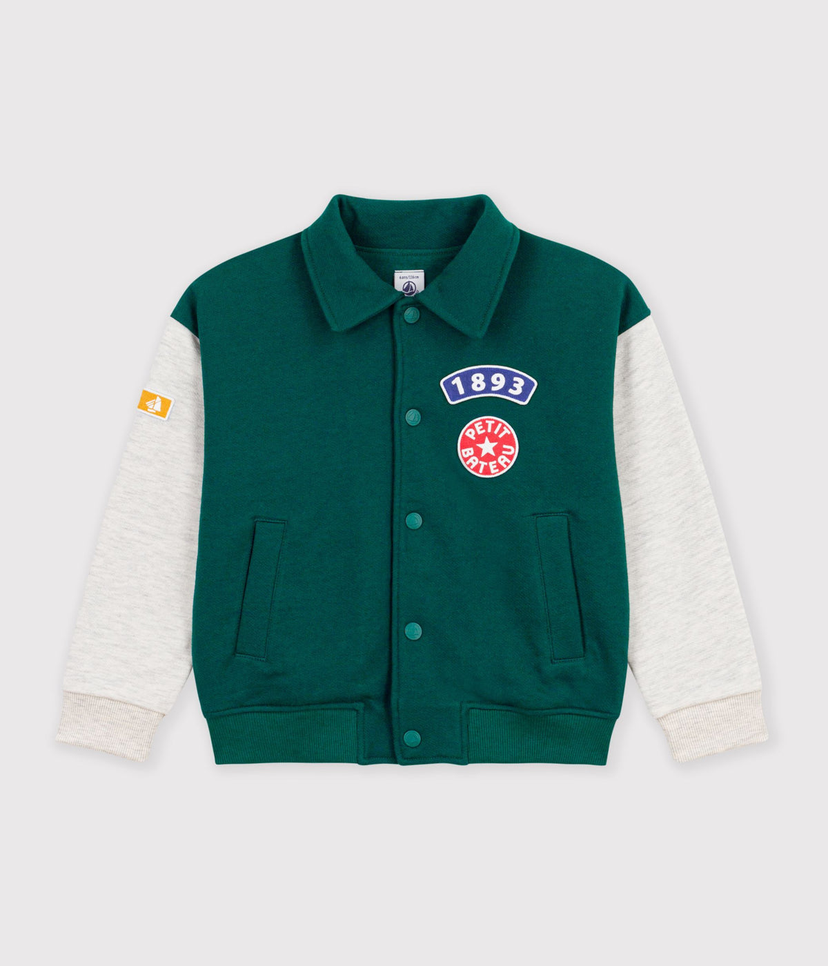 veste-teddy-enfant-en-coton-uni-colorblock