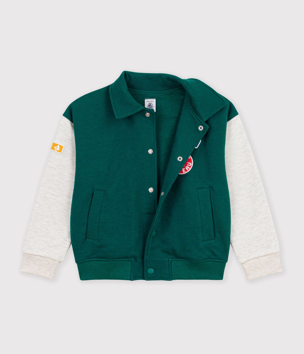 veste-teddy-enfant-en-coton-uni-colorblock