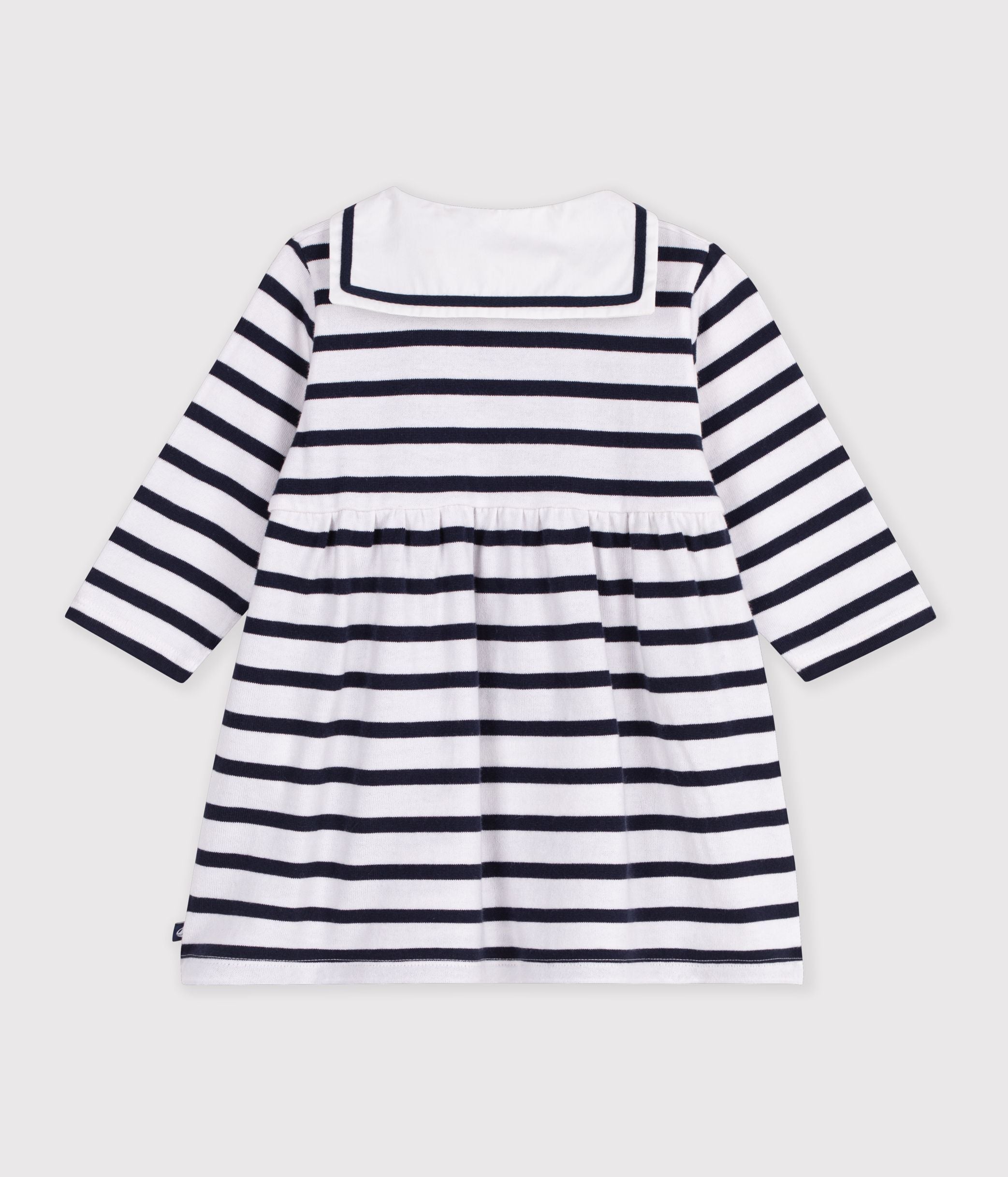 robe-bébé-en-coton-manches-longues-à-rayures-marinière