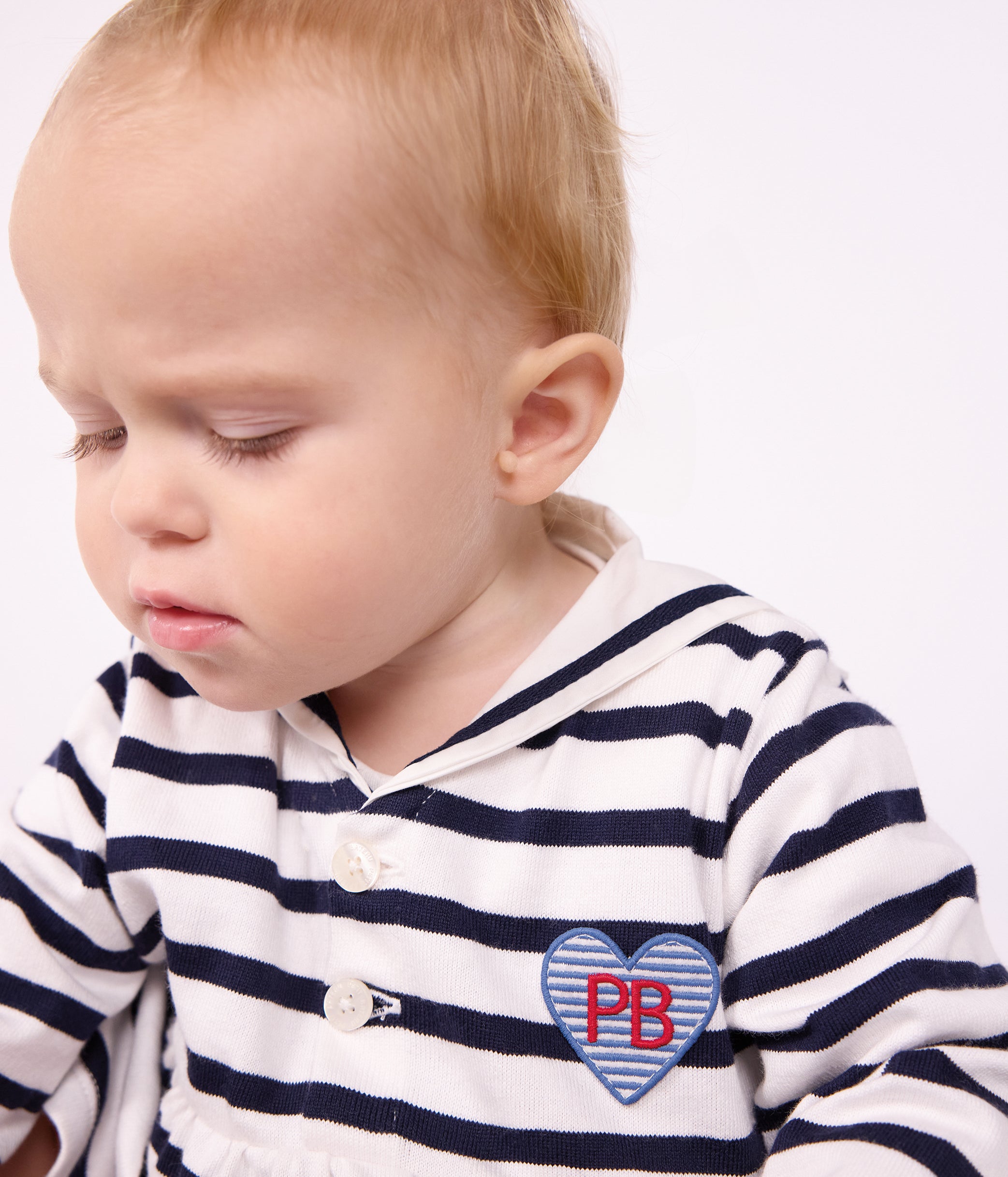 robe-bébé-en-coton-manches-longues-à-rayures-marinière