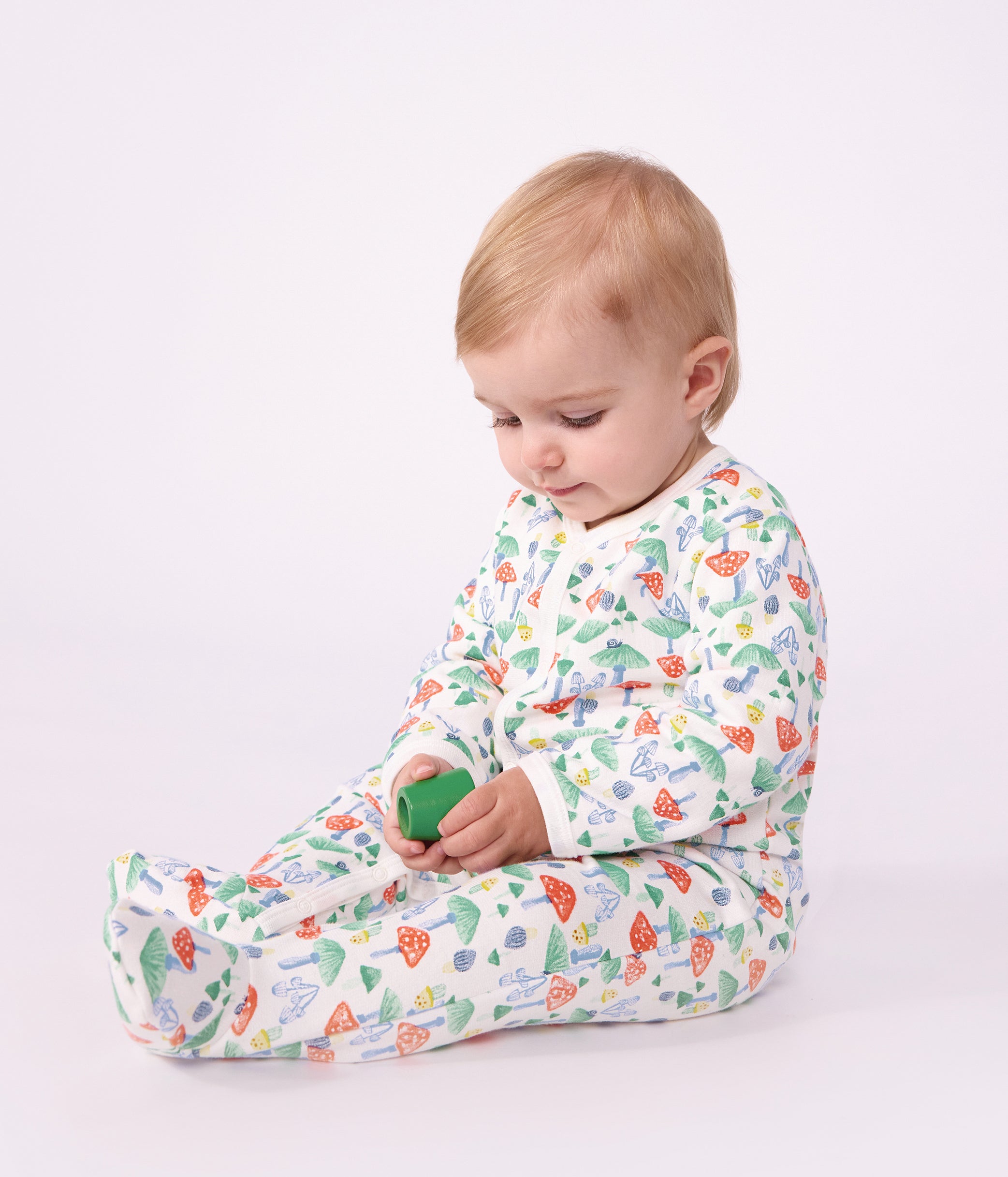 pyjama-bébé-en-molleton-imprimé-champignons