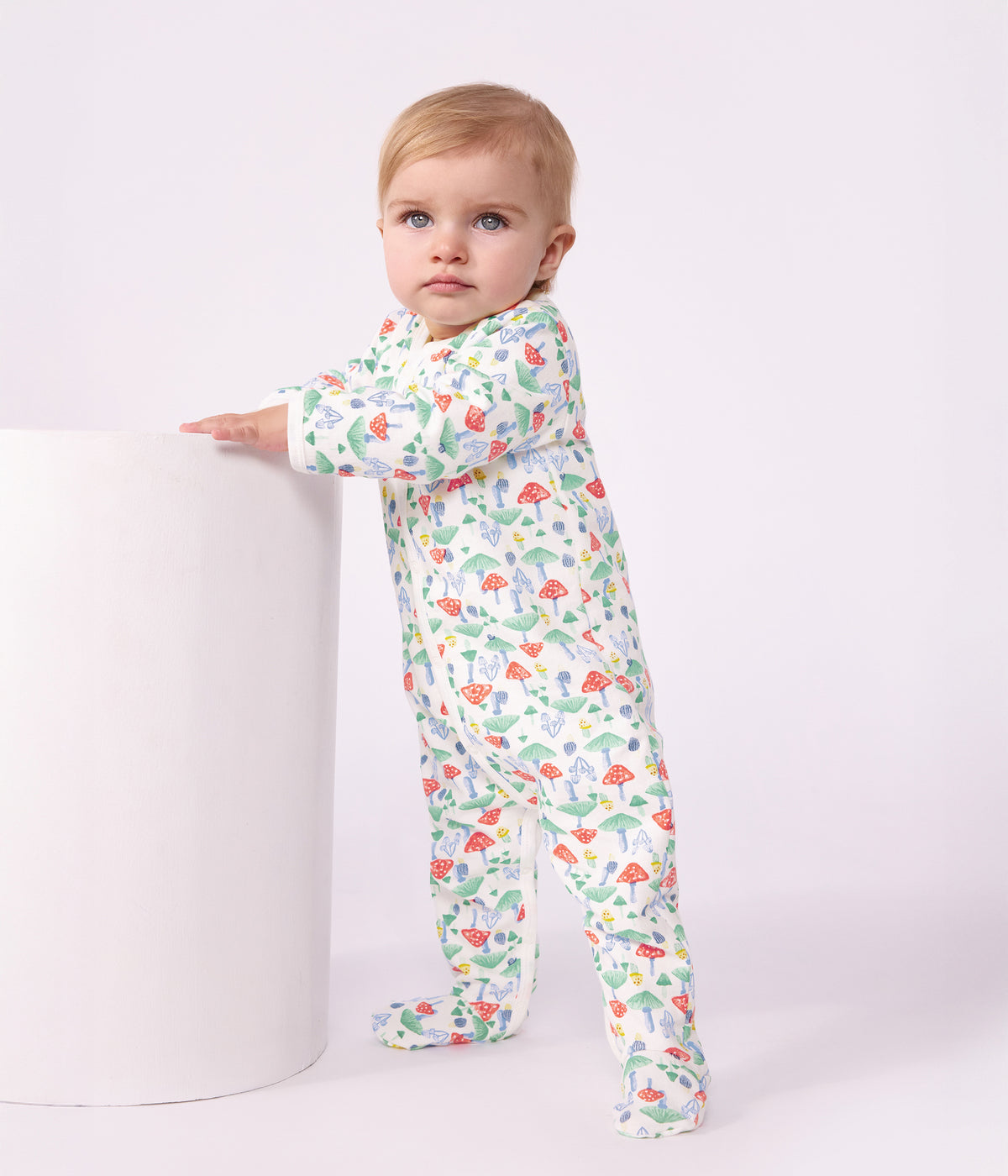 pyjama-bébé-en-molleton-imprimé-champignons
