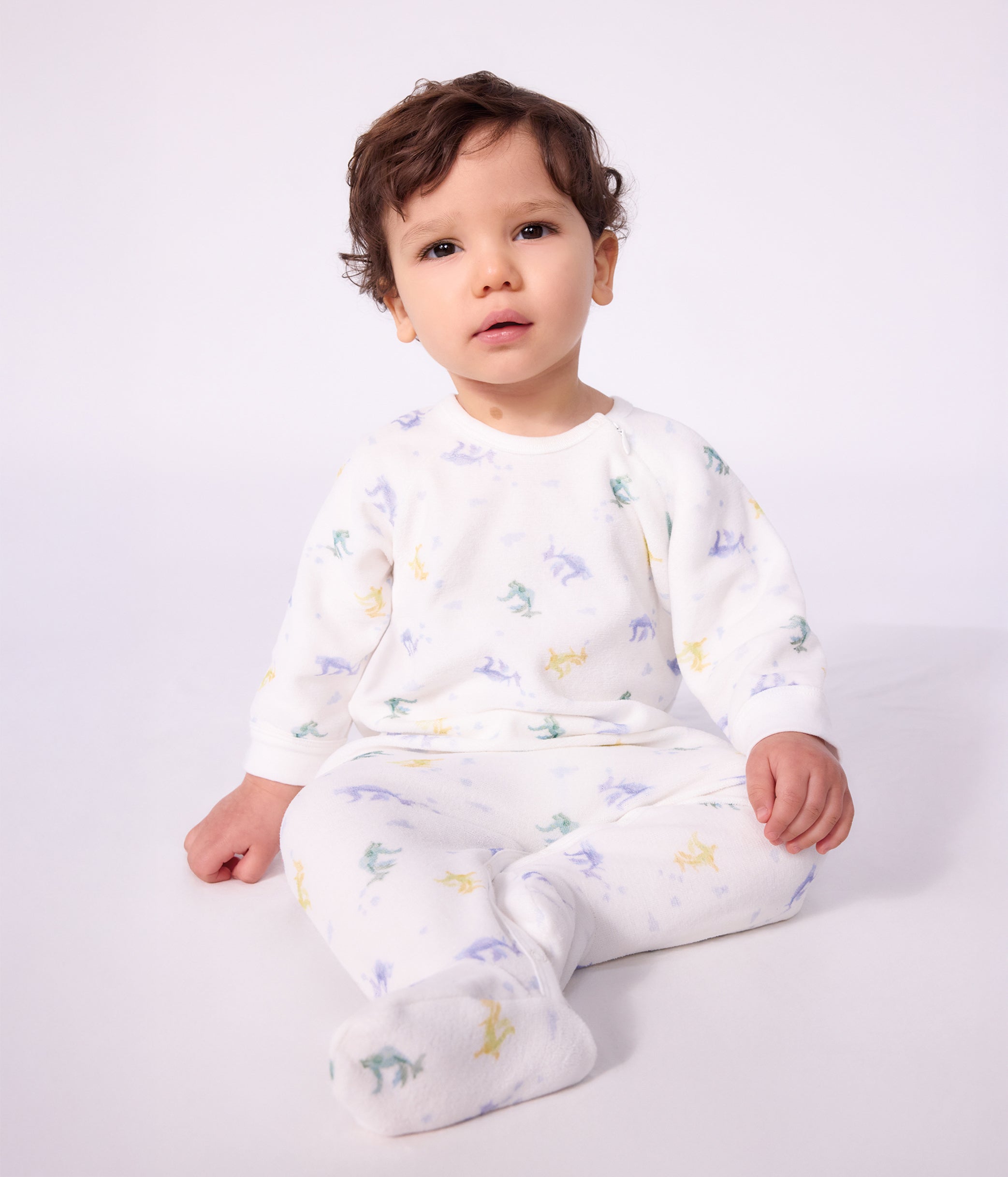 pyjama-bébé-en-velours-imprimé-dragons