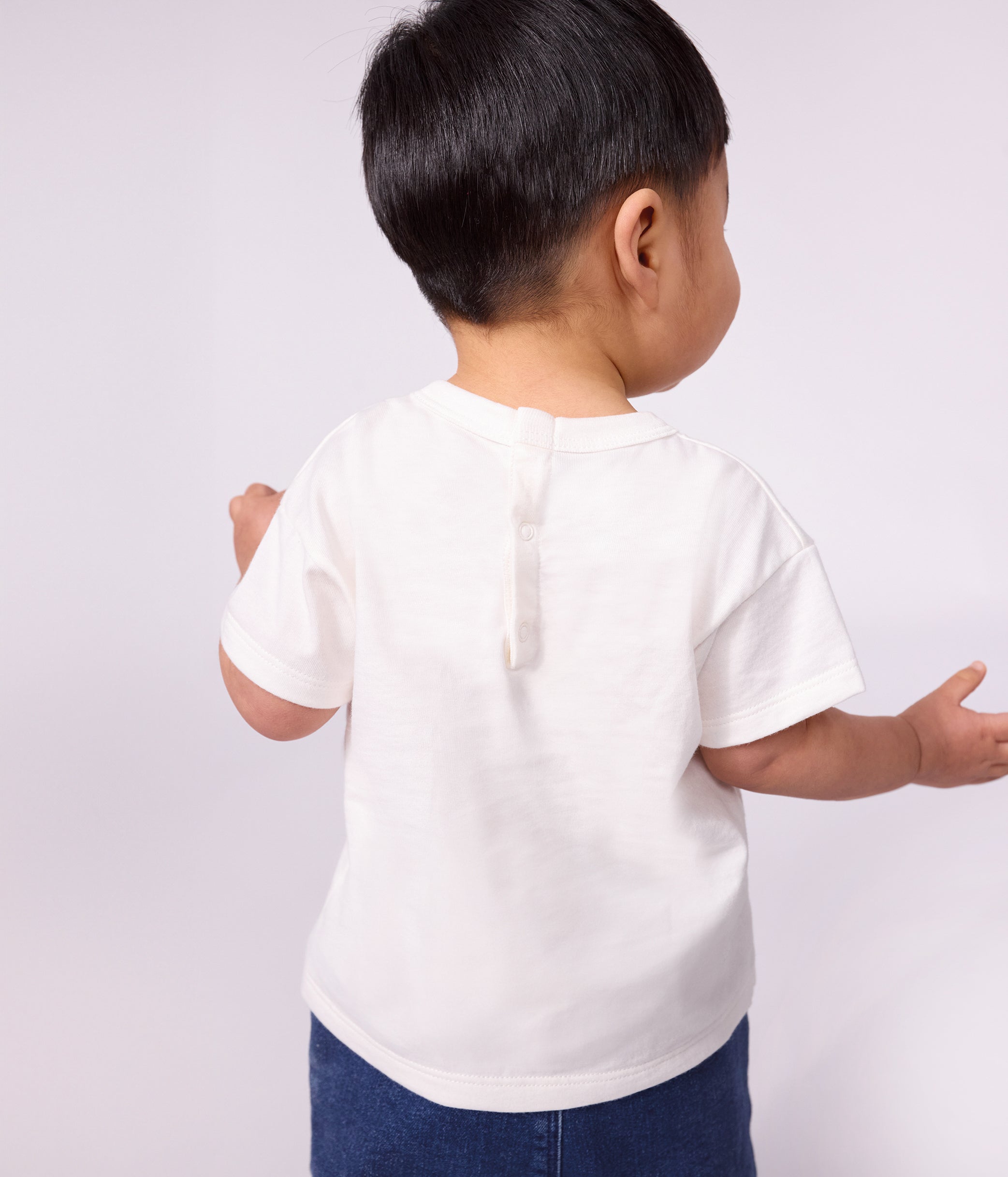 tee-shirt-bébé-en-coton-manches-courtes-uni-à-motif