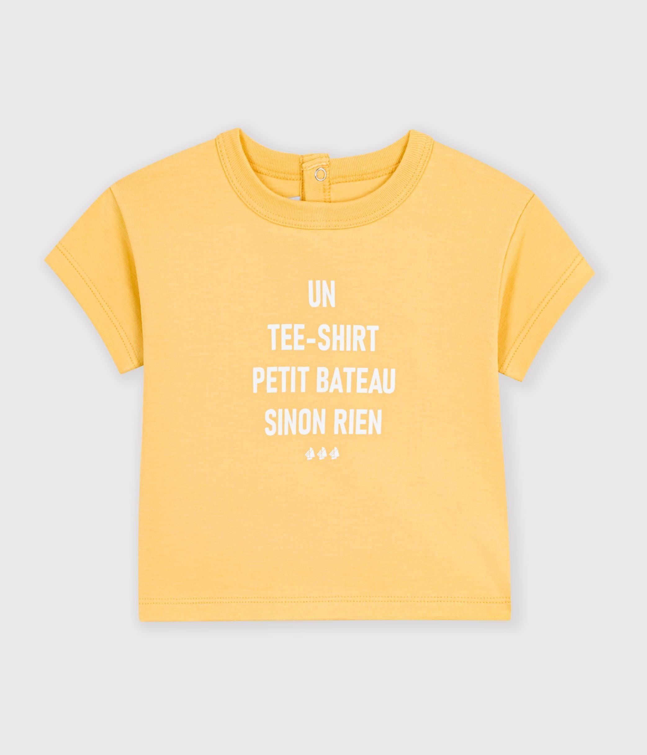 tee-shirt-bébé-en-coton-manches-courtes-uni-à-motif
