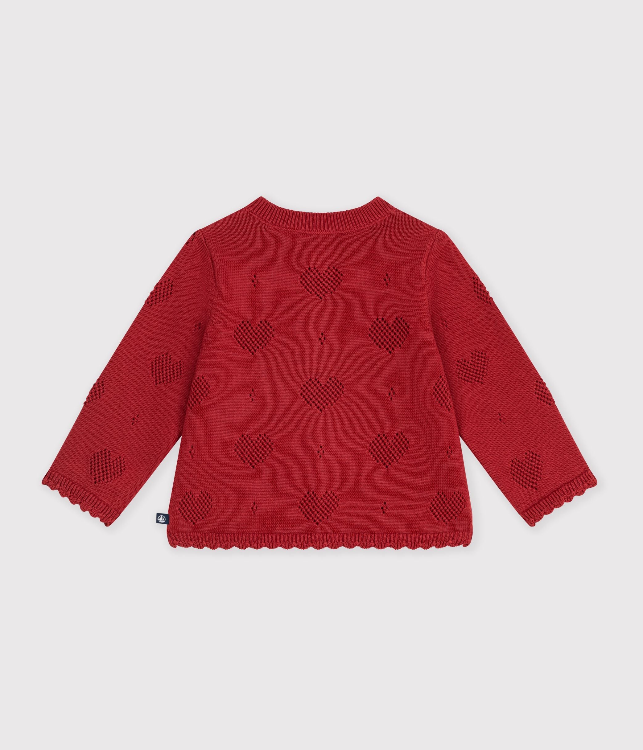 cardigan-bébé-en-coton-à-motifs-coeurs