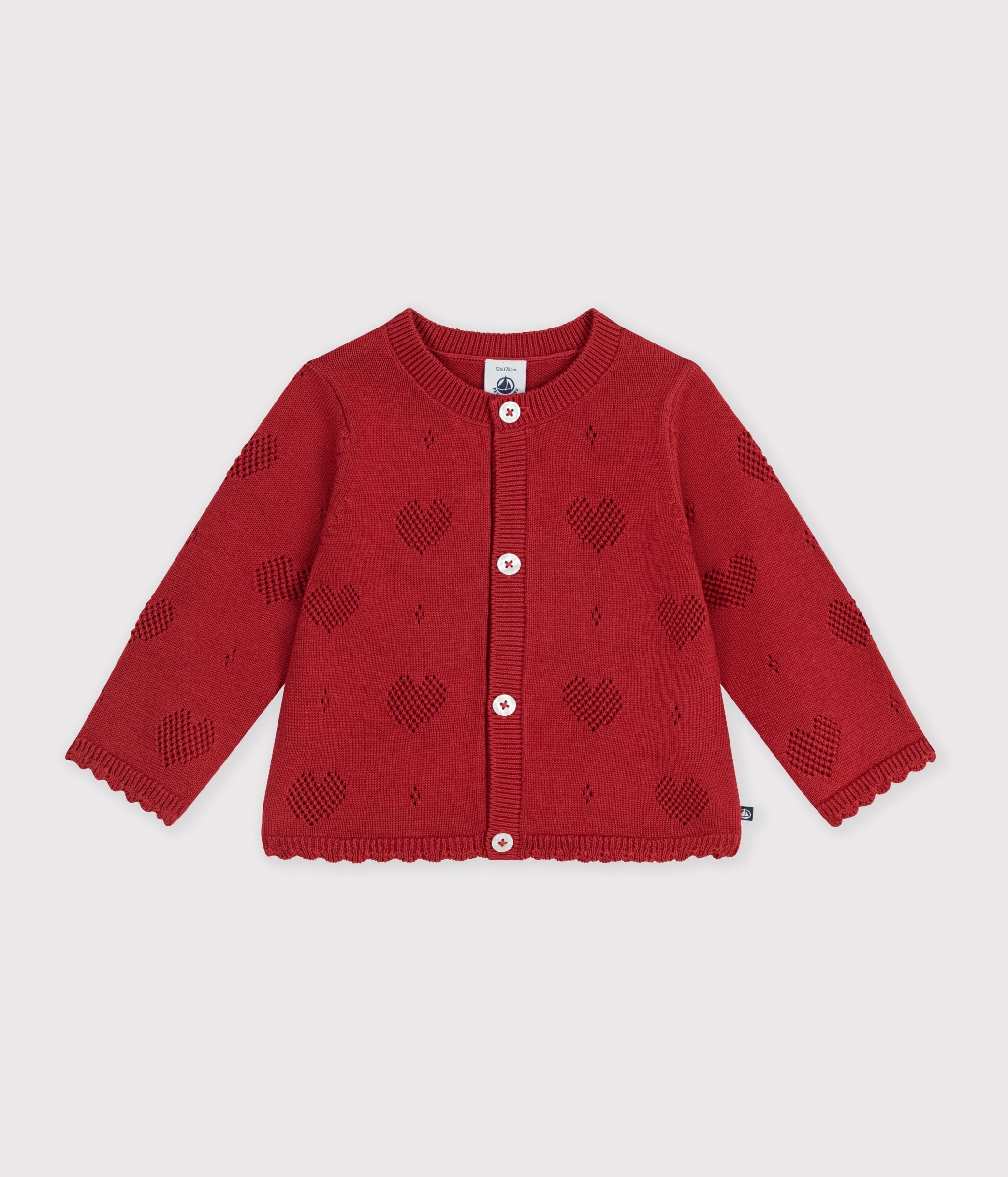 cardigan-bébé-en-coton-à-motifs-coeurs