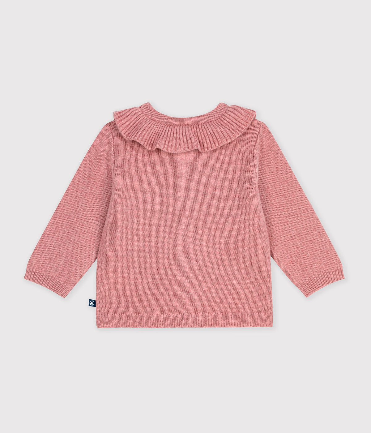 cardigan-bébé-en-tricot-laine-et-coton-uni-à-col