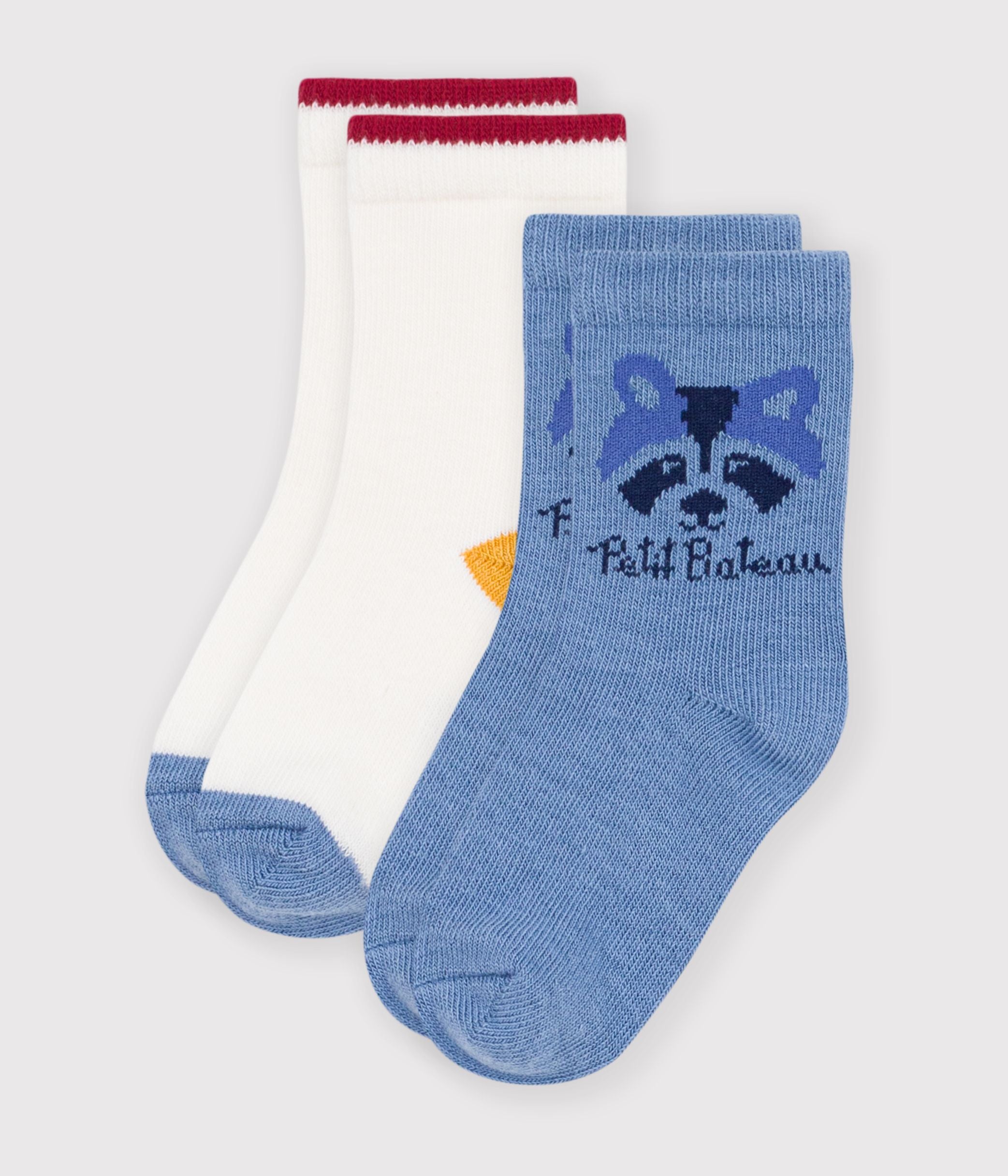 2-paires-de-chaussettes-bébé-en-coton-unie-et-motif-animalier