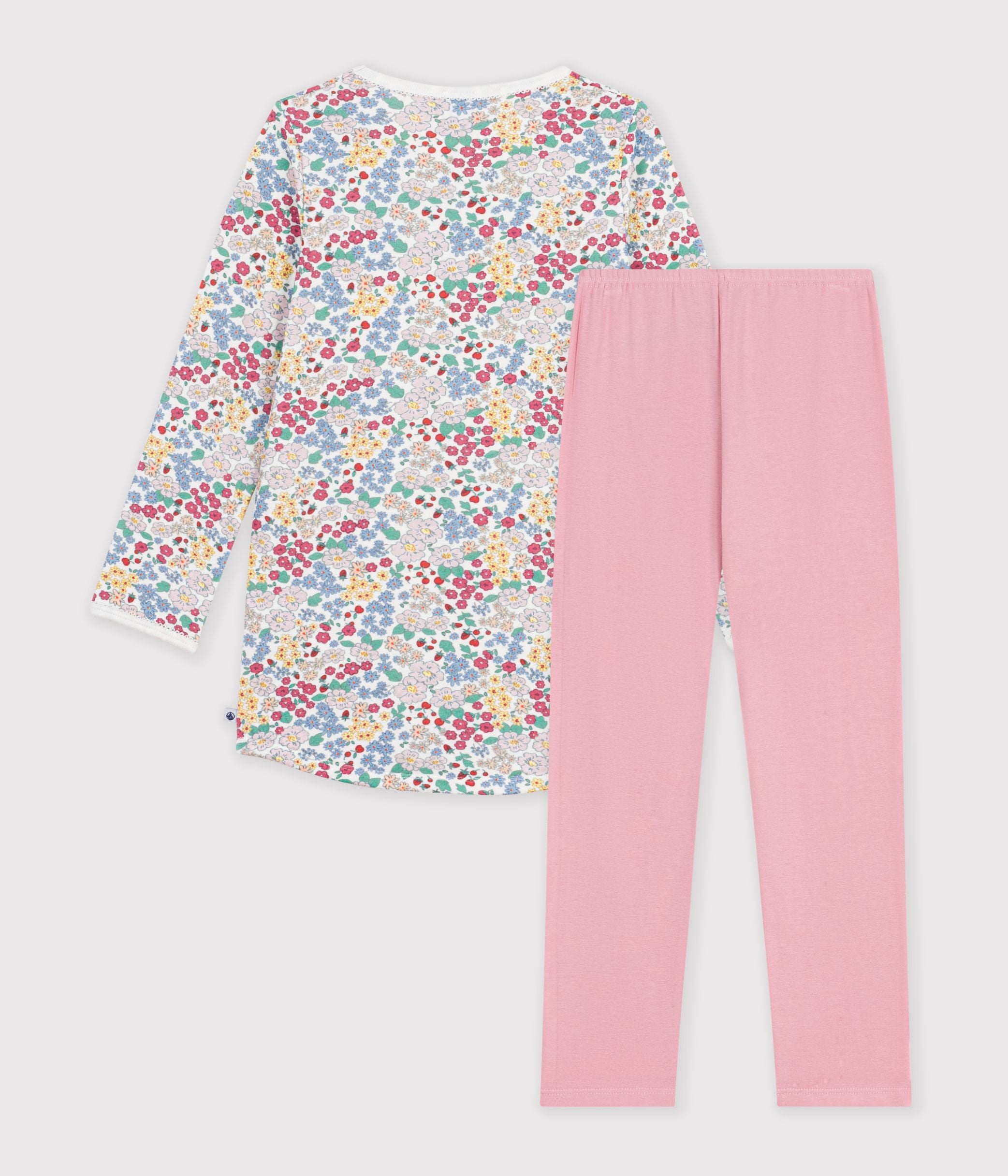chemise-de-nuit-et-legging-enfant-en-tubique-à-fleurs