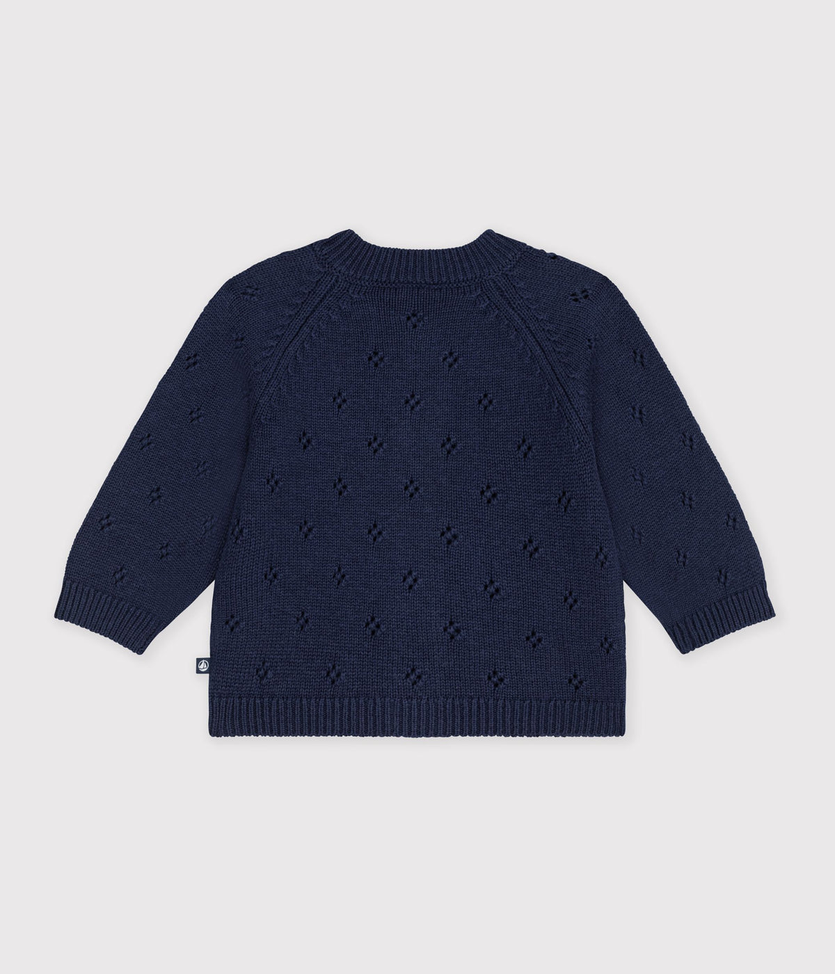 cardigan-bébé-en-tricot-laine-et-coton-uni