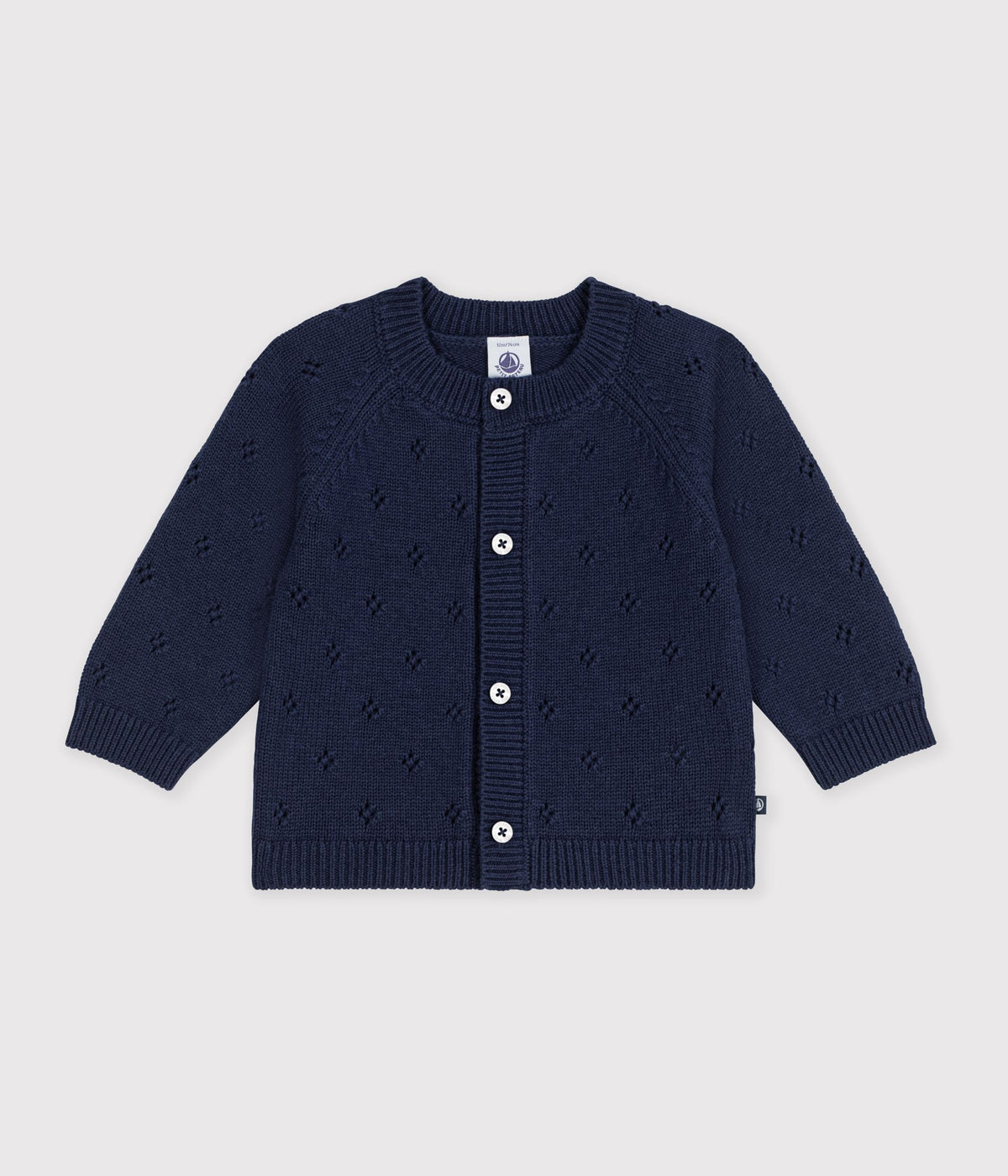 cardigan-bébé-en-tricot-laine-et-coton-uni