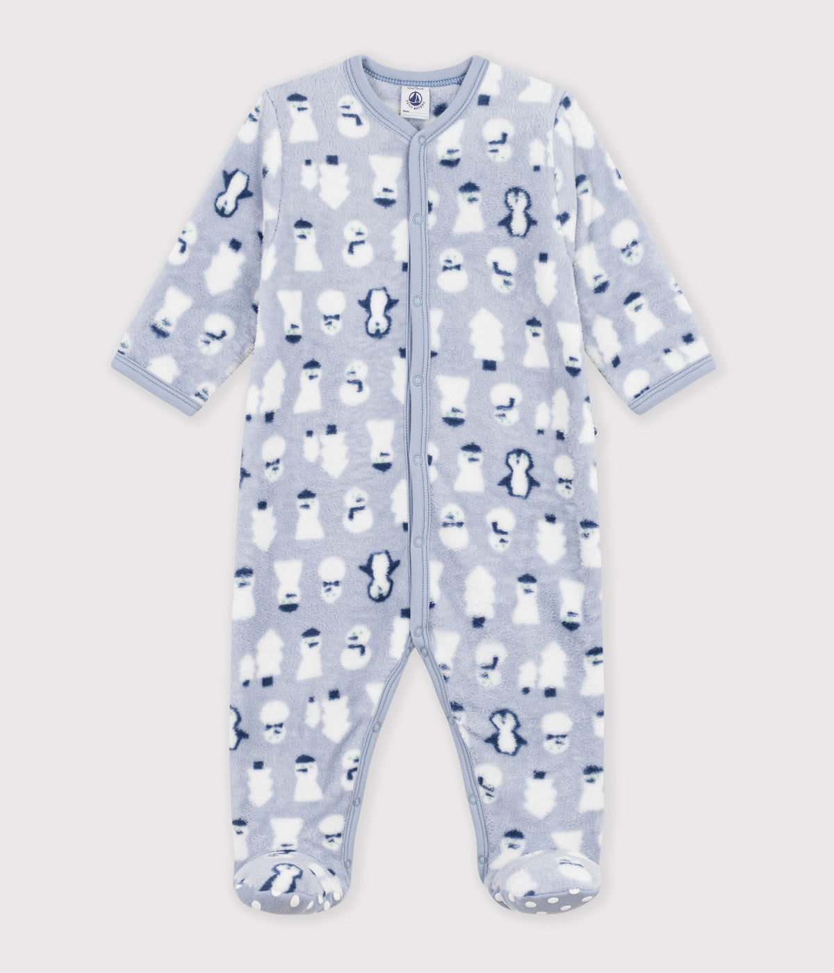surpyjama-bébé-en-polaire-imprimé-bonhomme-de-neige
