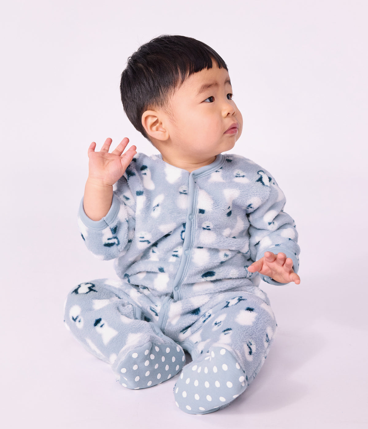 surpyjama-bébé-en-polaire-imprimé-bonhomme-de-neige