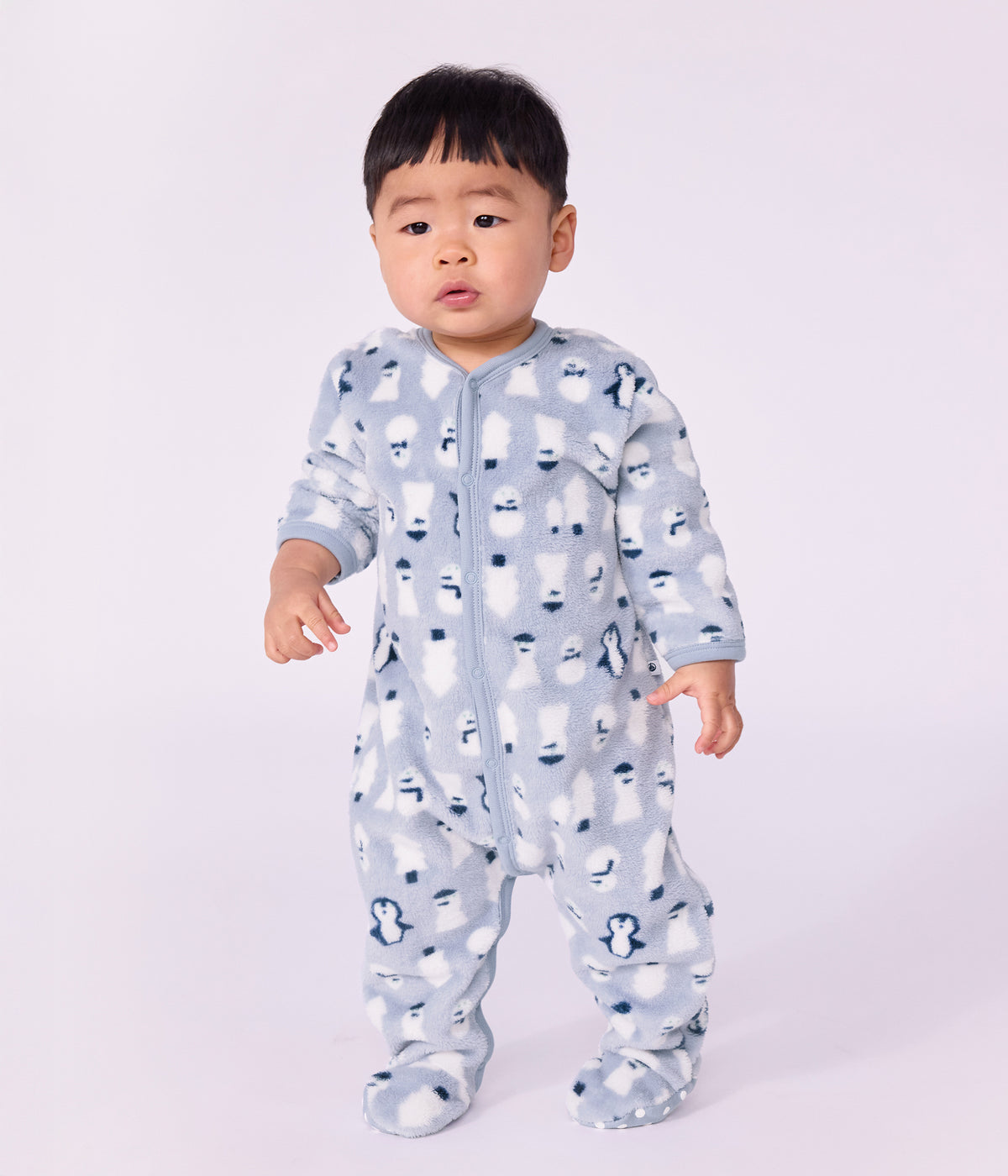 surpyjama-bébé-en-polaire-imprimé-bonhomme-de-neige