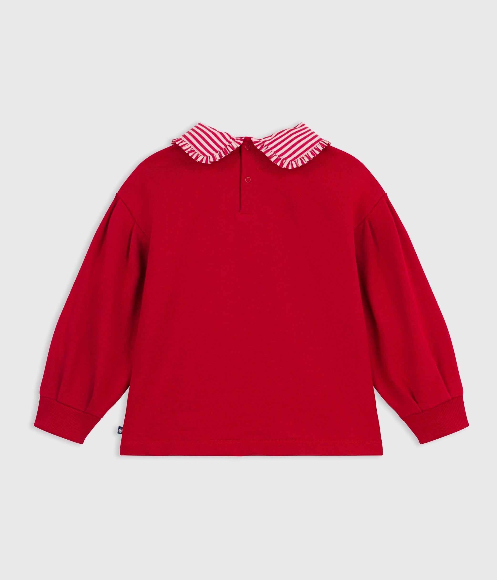 sweatshirt-à-col-enfant-en-coton-uni