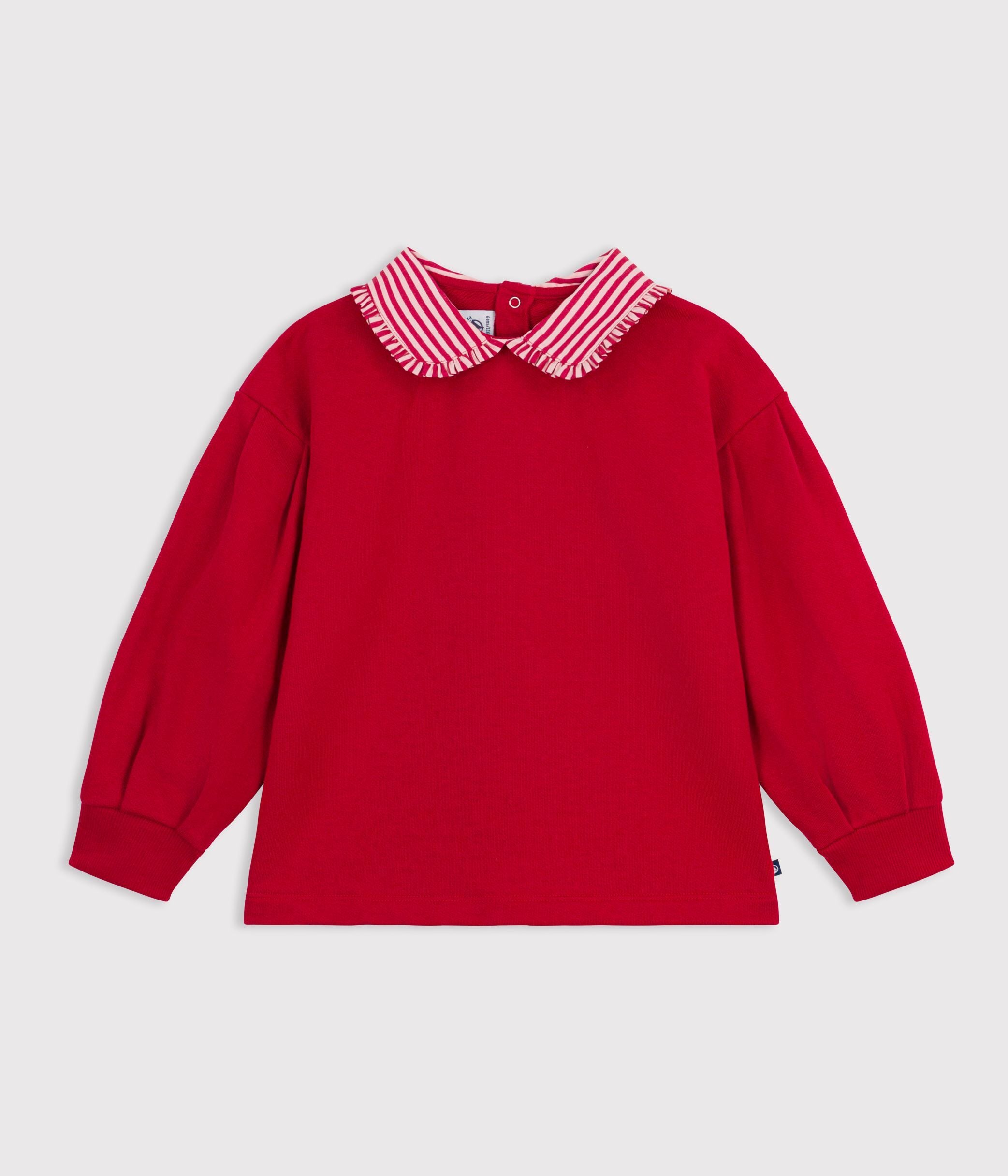 sweatshirt-à-col-enfant-en-coton-uni