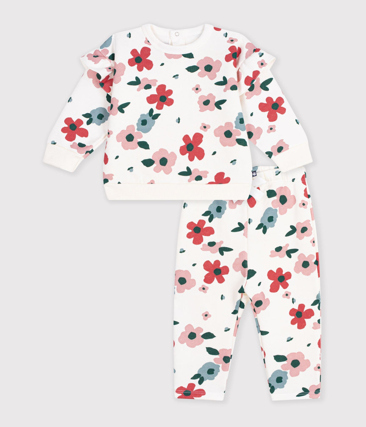 ensemble-sweatshirt-et-pantalon-bébé-en-coton-imprimé-à-fleurs