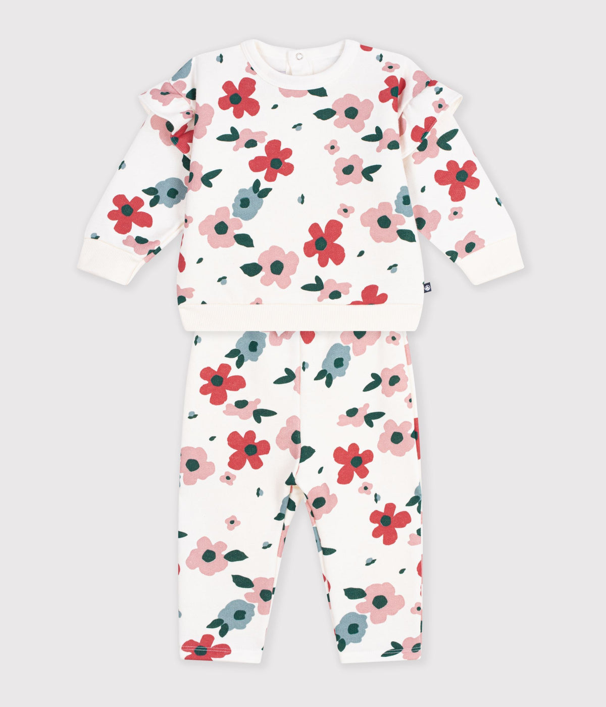ensemble-sweatshirt-et-pantalon-bébé-en-coton-imprimé-à-fleurs