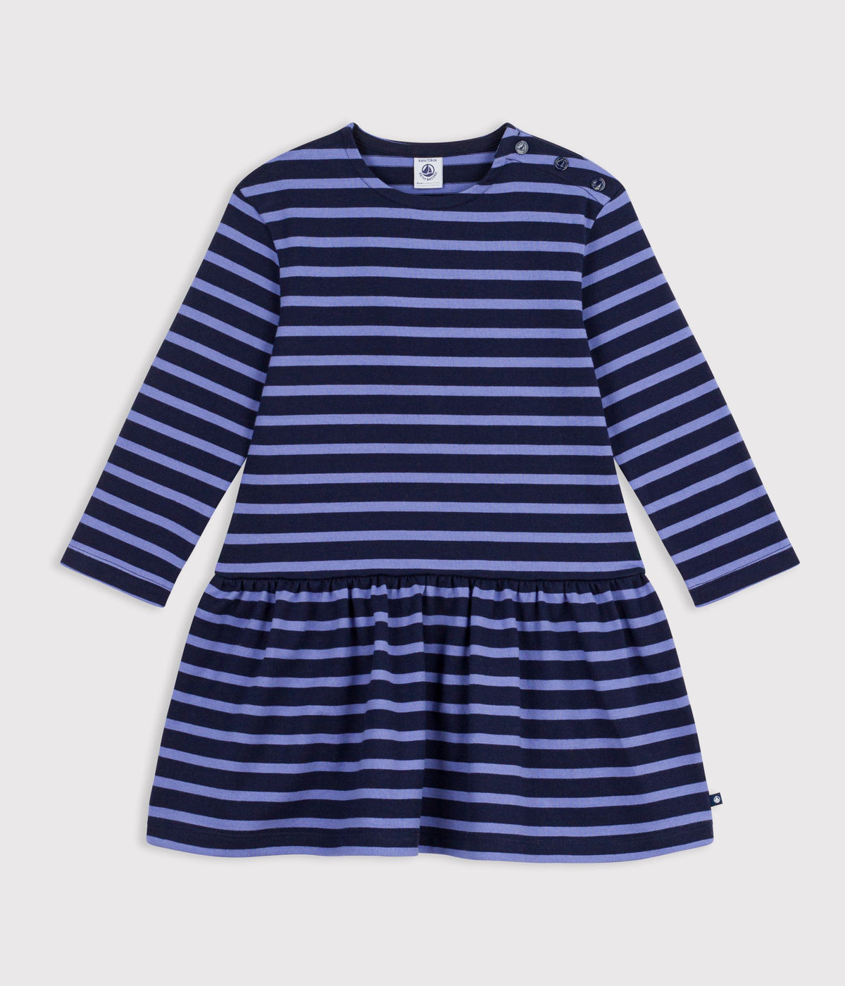 robe-enfant-en-coton-manches-longues-à-rayures
