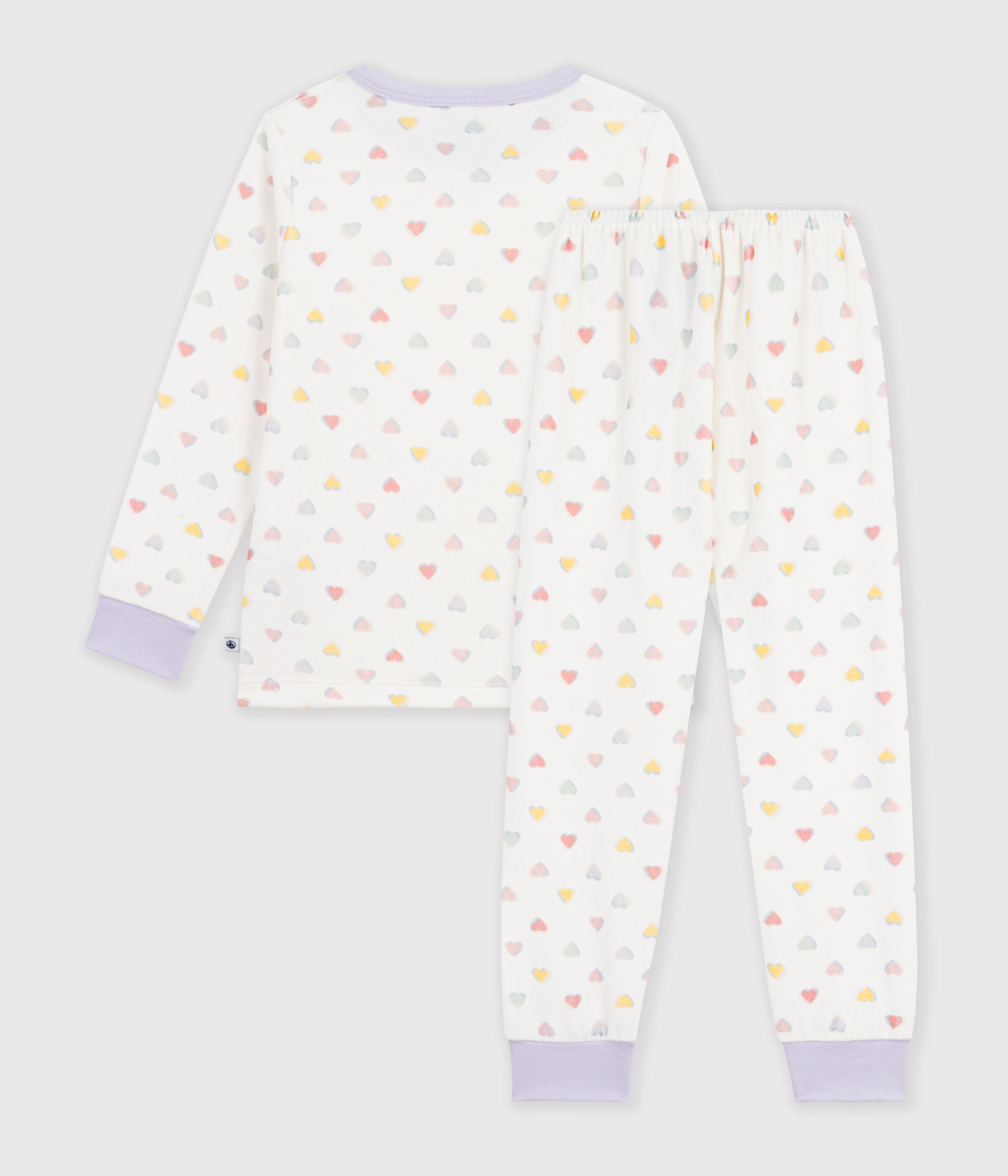 pyjama-enfant-en-velours-à-coeurs