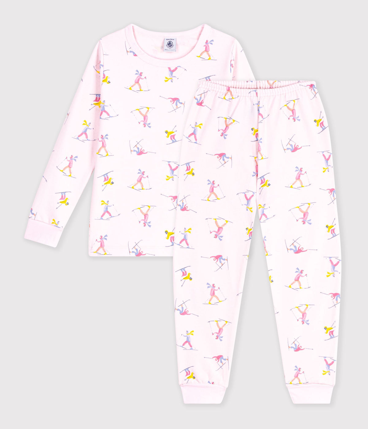 pyjama-enfant-en-molleton-imprimé-skieurs