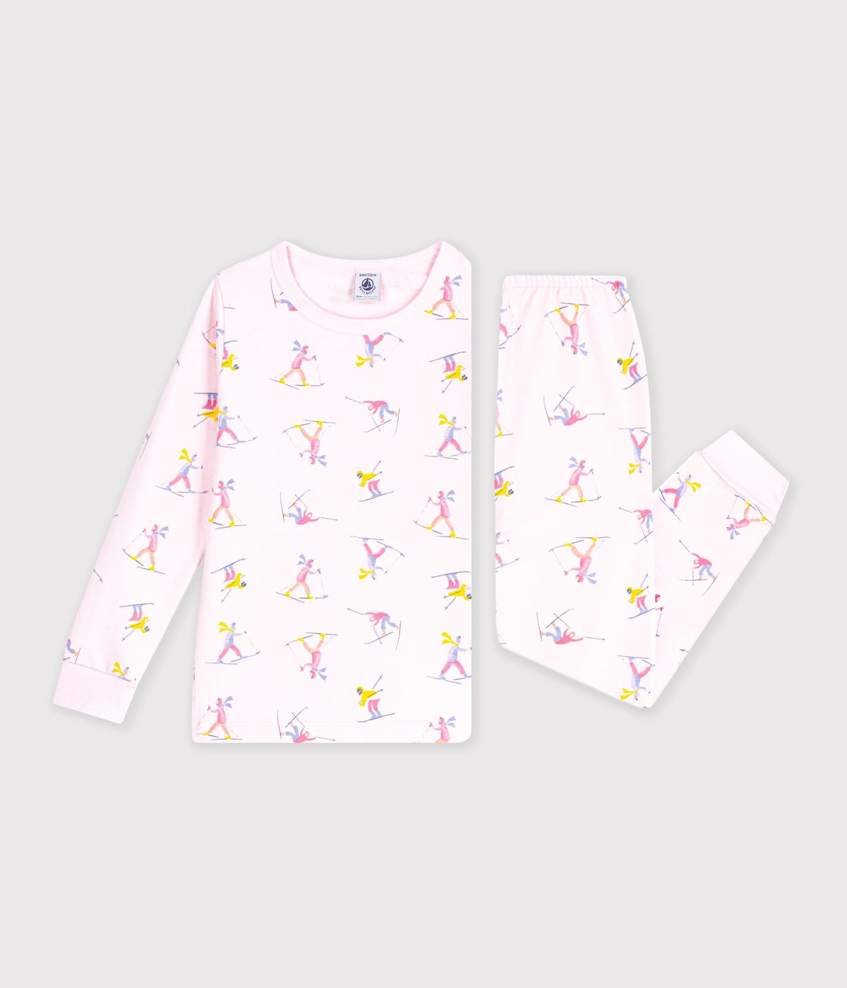 pyjama-enfant-en-molleton-imprimé-skieurs