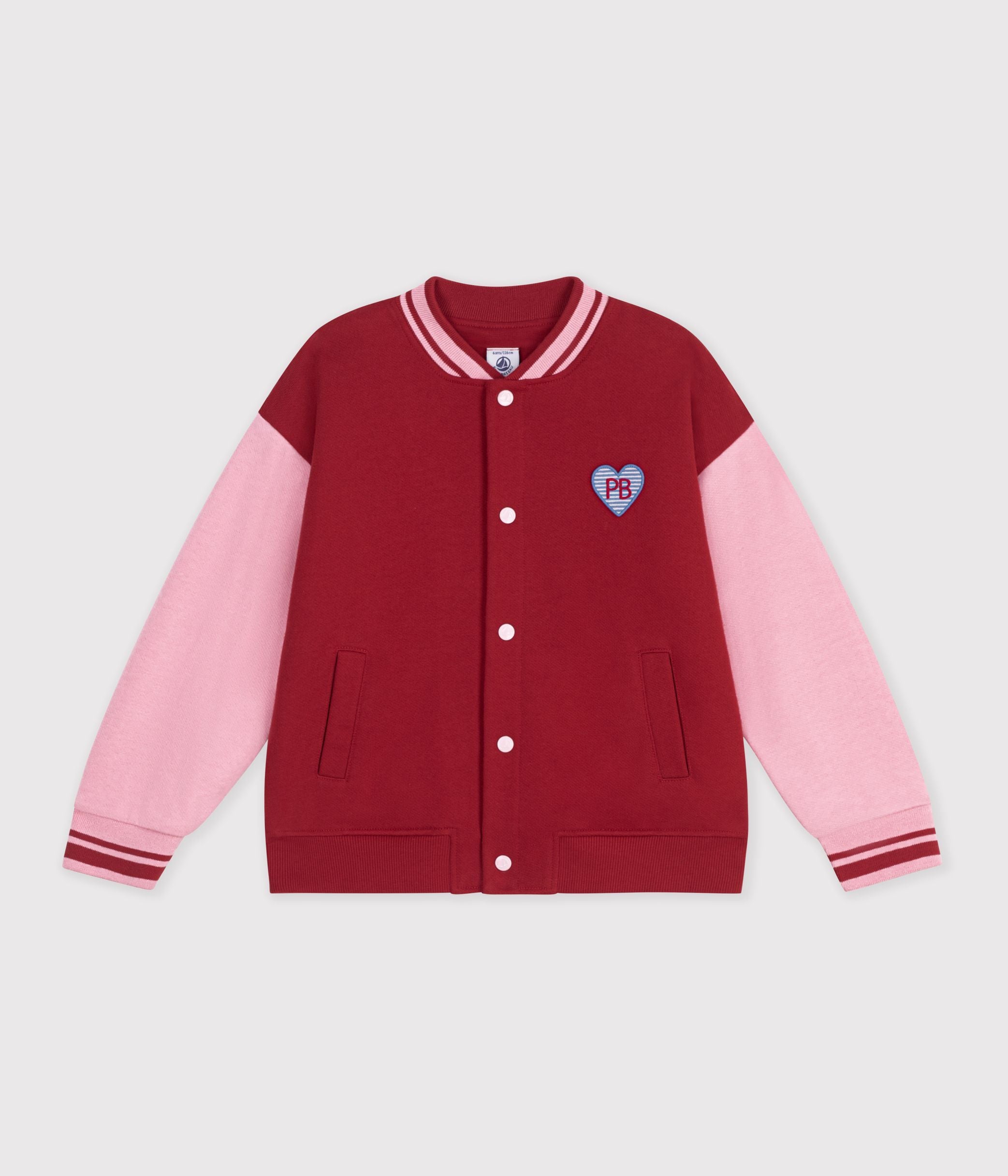 veste-teddy-enfant-en-coton-uni-colorblock