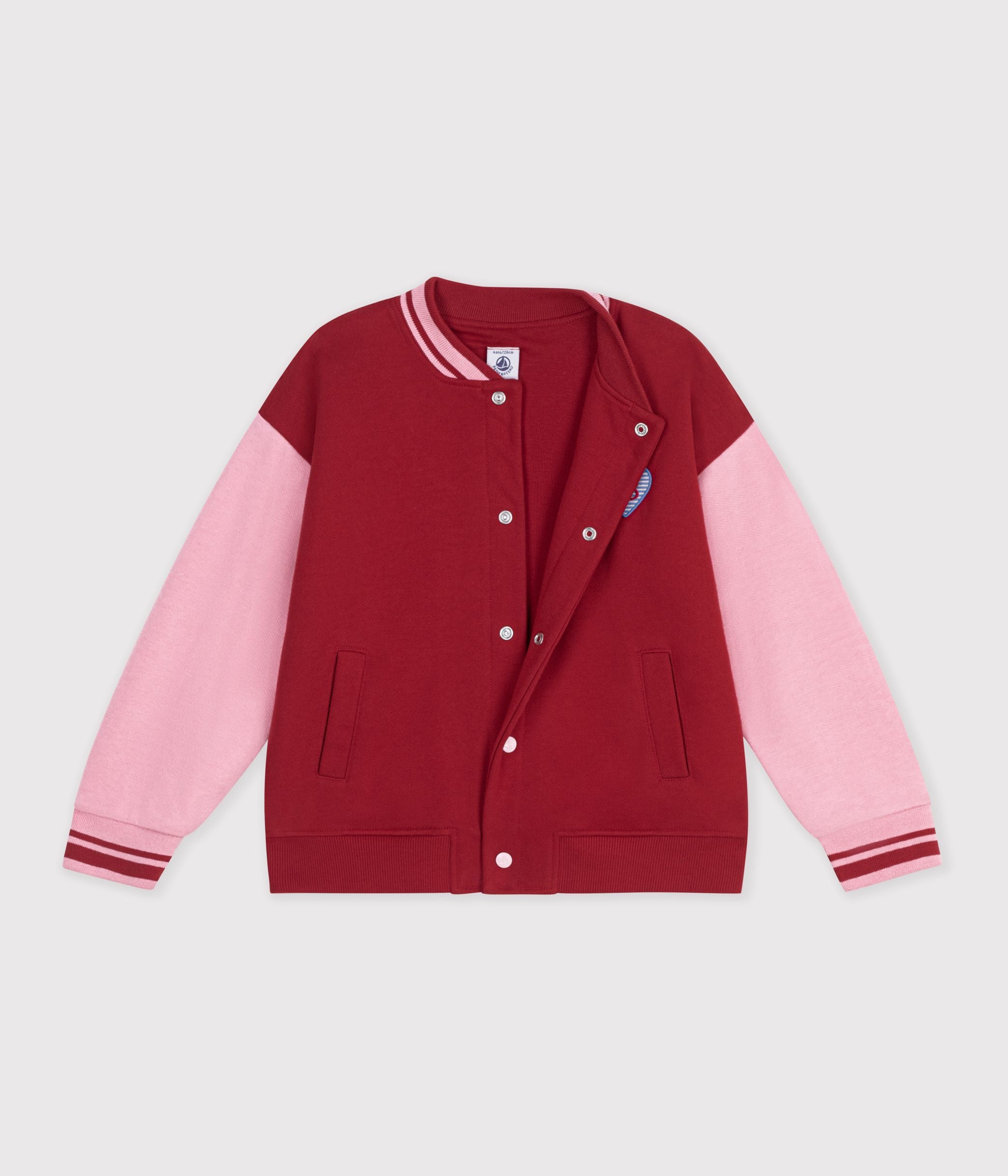 veste-teddy-enfant-en-coton-uni-colorblock