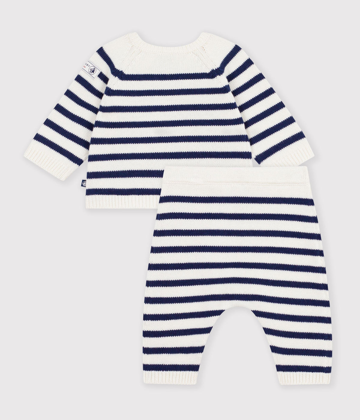 ensemble-2-pièces-bébé-rayure-marinière-en-tricot