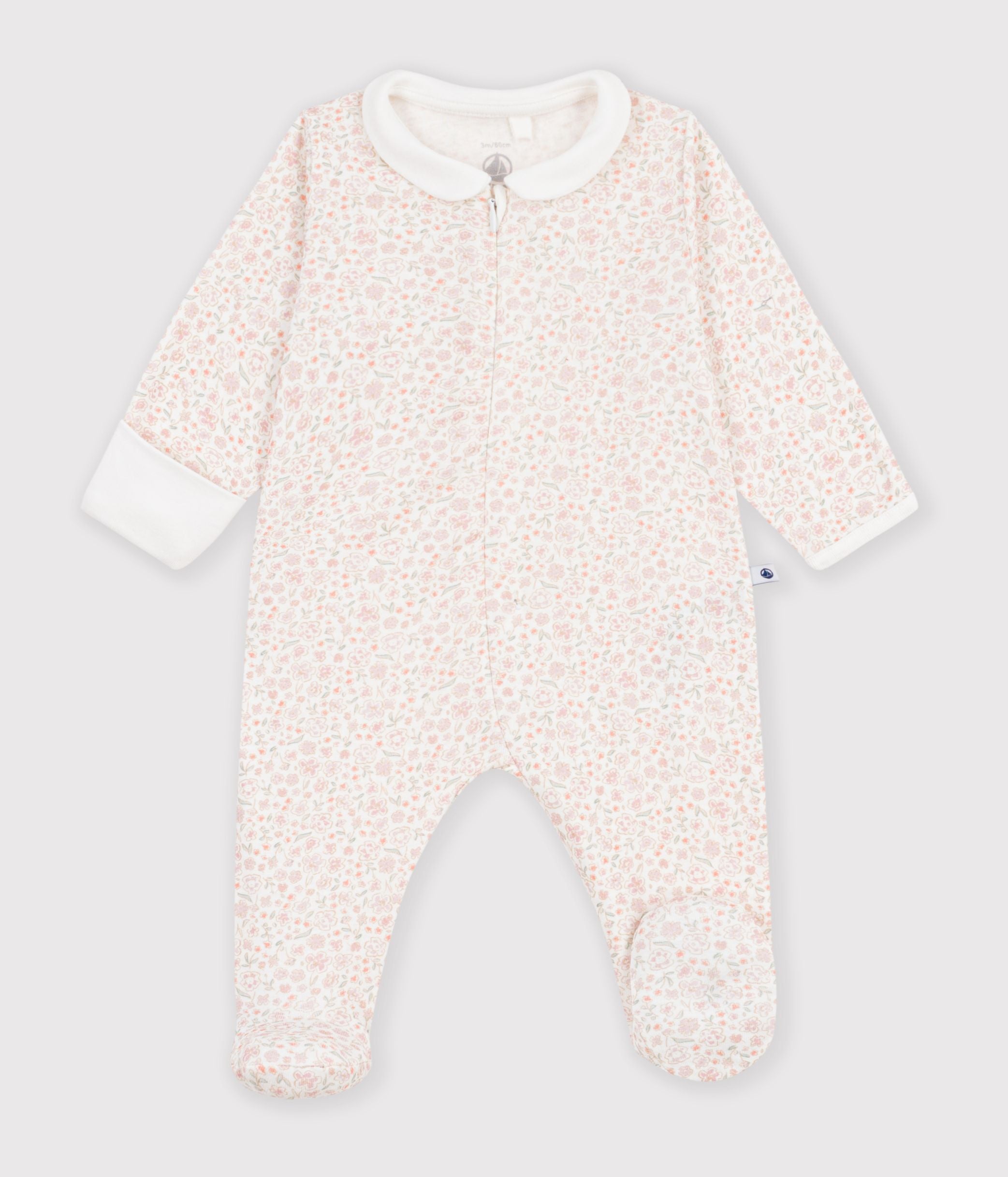 pyjama-bébé-en-coton-imprimé-à-fleurs