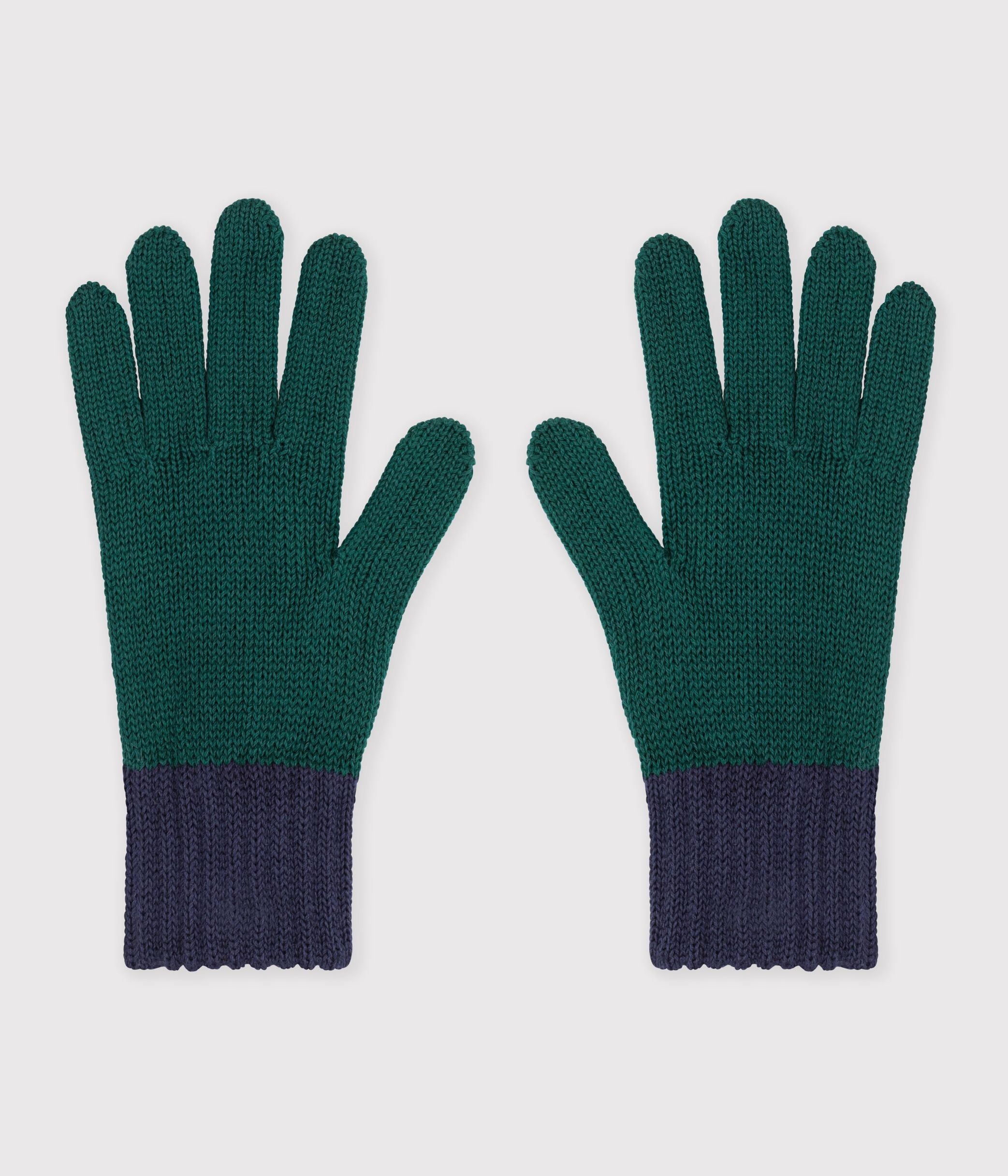 gants-enfant-en-tricot-bicolore-doublé-polaire