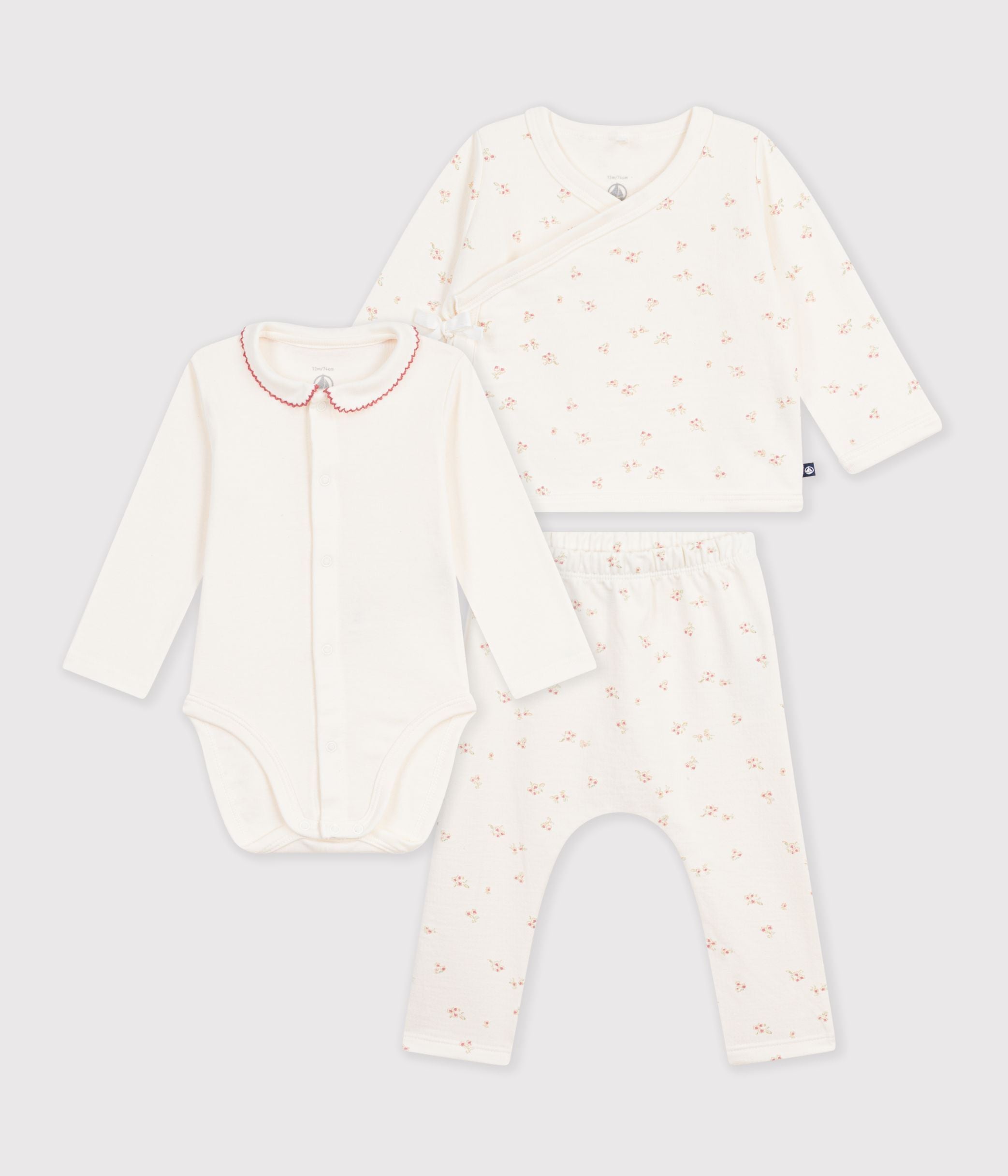 ensemble-bébé-en-coton-à-col-imprimé-à-fleurs