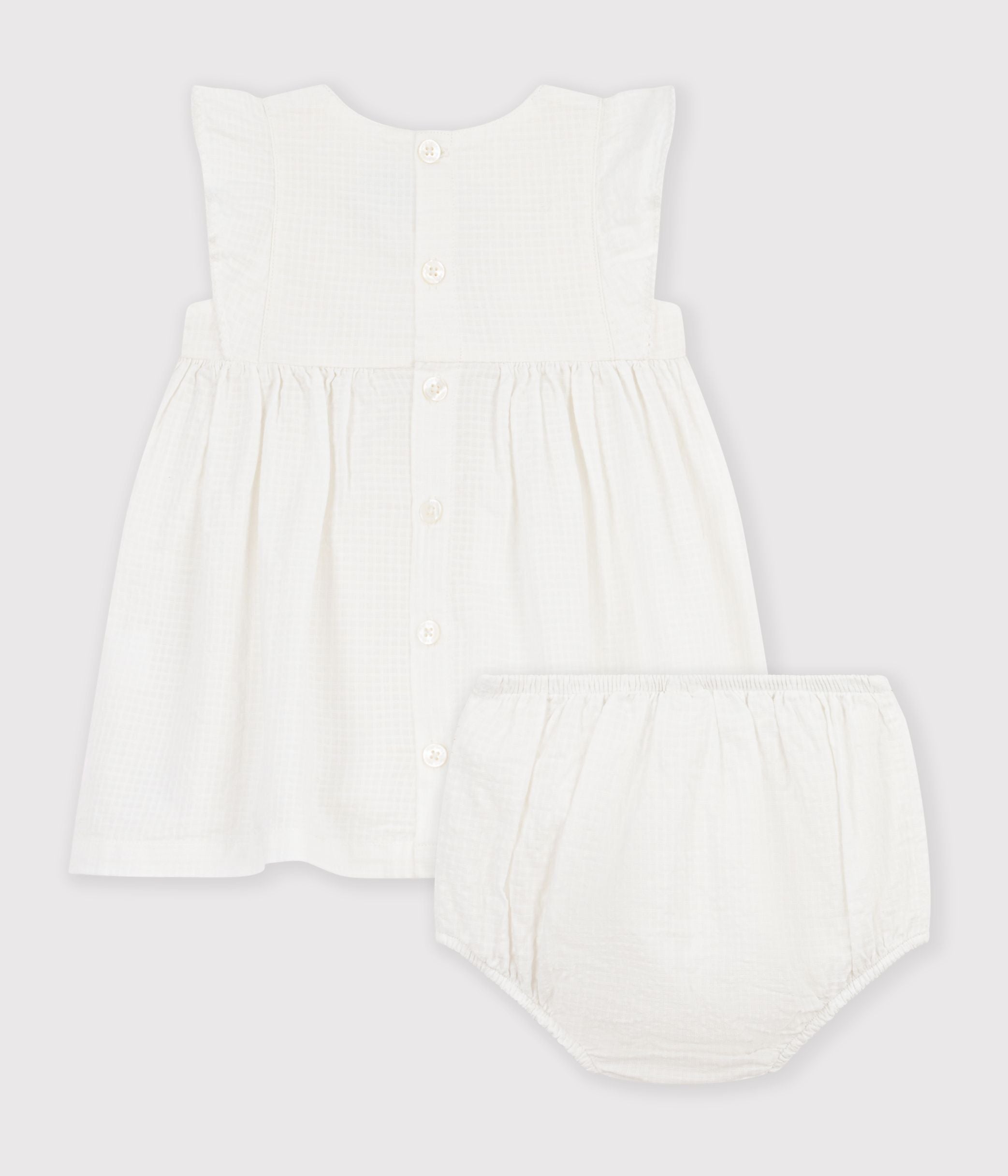 robe-bébé-en-coton-manches-courtes-unie