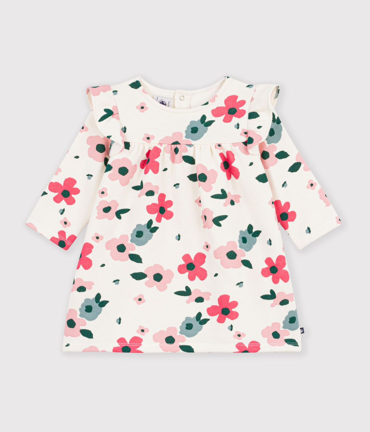 robe-bébé-en-coton-manches-longues-imprimée-à-fleurs