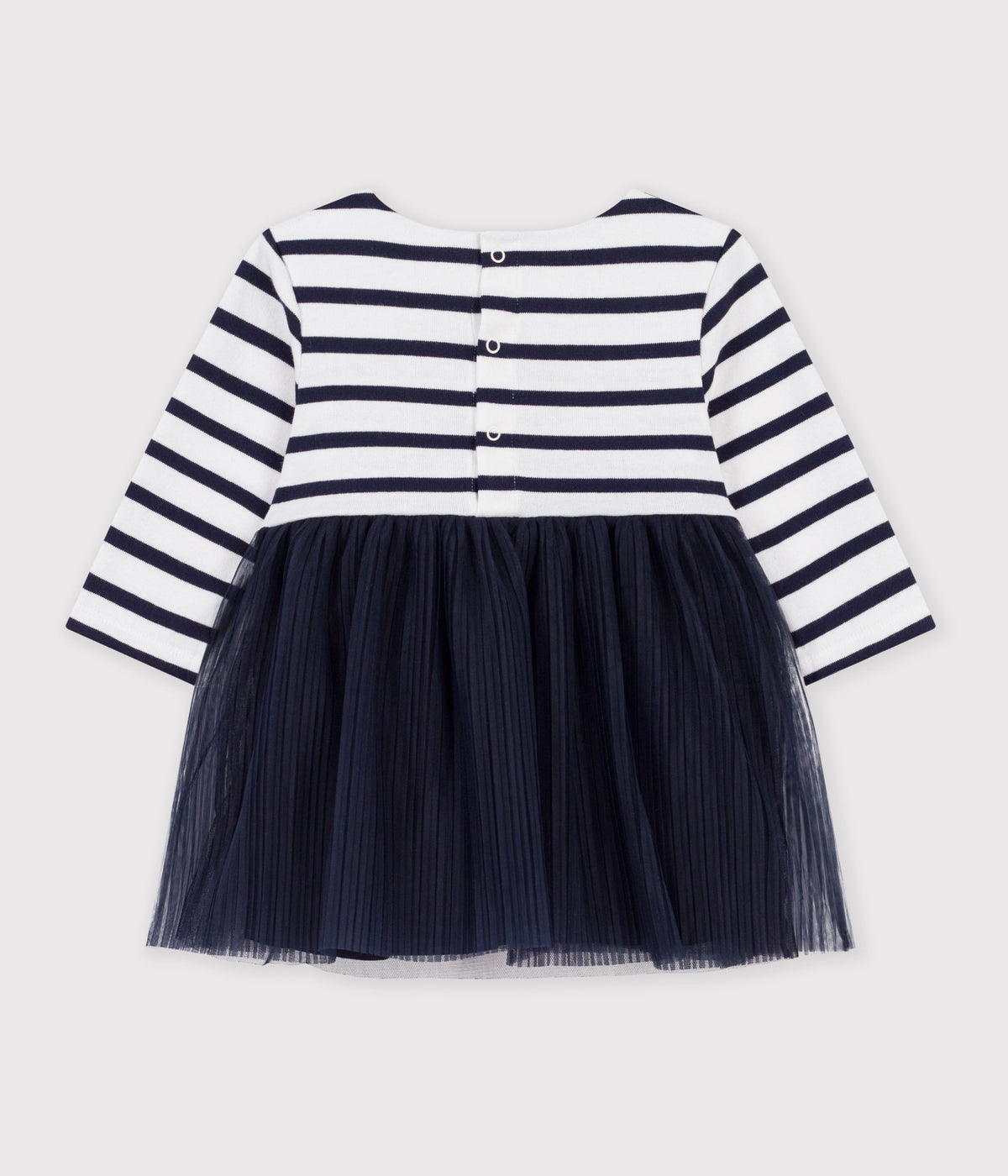 robe-bébé-bi-matière-manches-longues-à-rayures