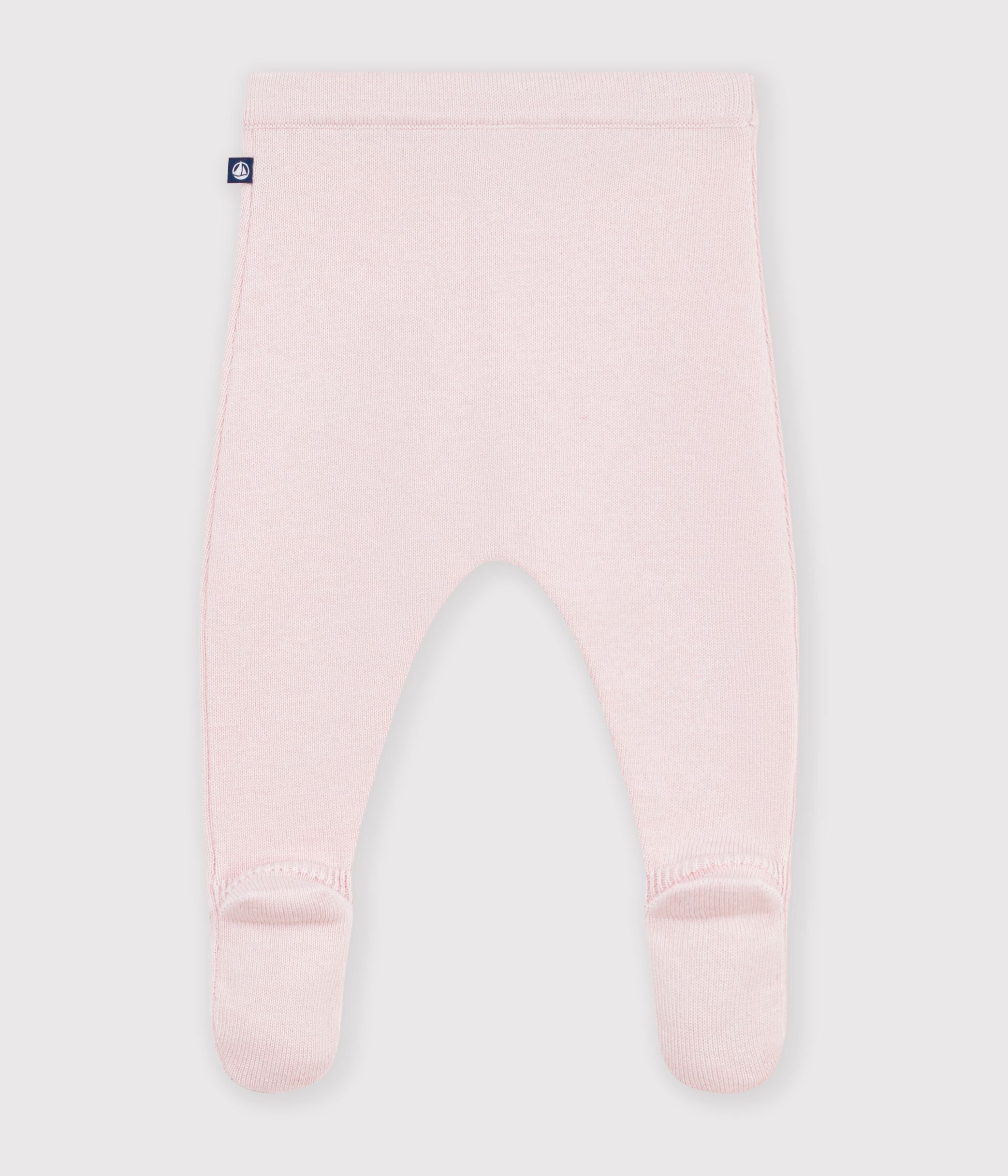 pantalon-bébé-en-tricot-laine-et-coton-uni