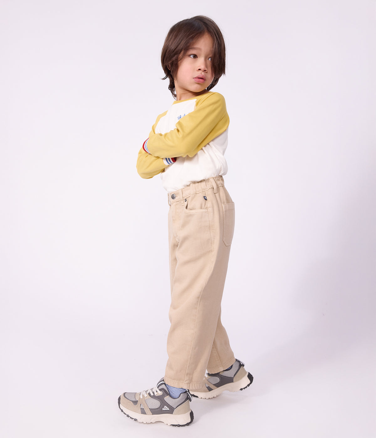 tee-shirt-enfant-manches-longues-en-coton-colorblock