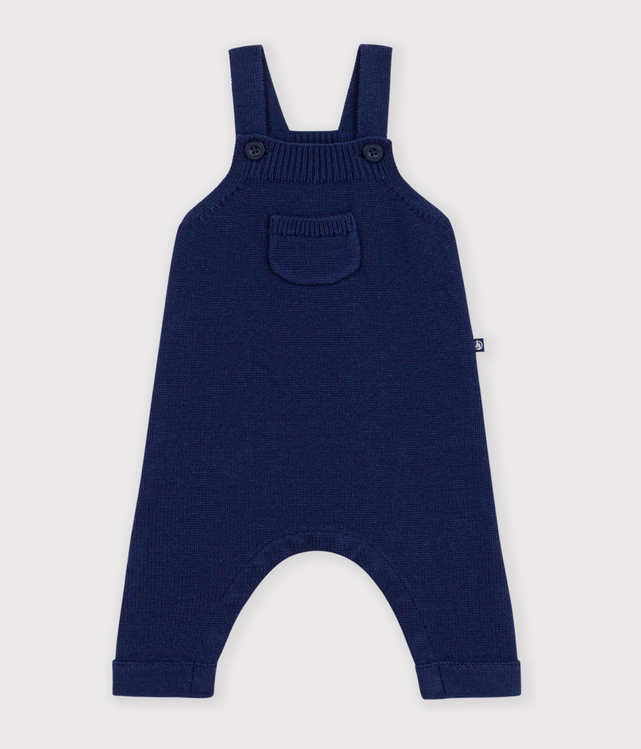 salopette-bébé-unie-en-tricot-laine-et-coton