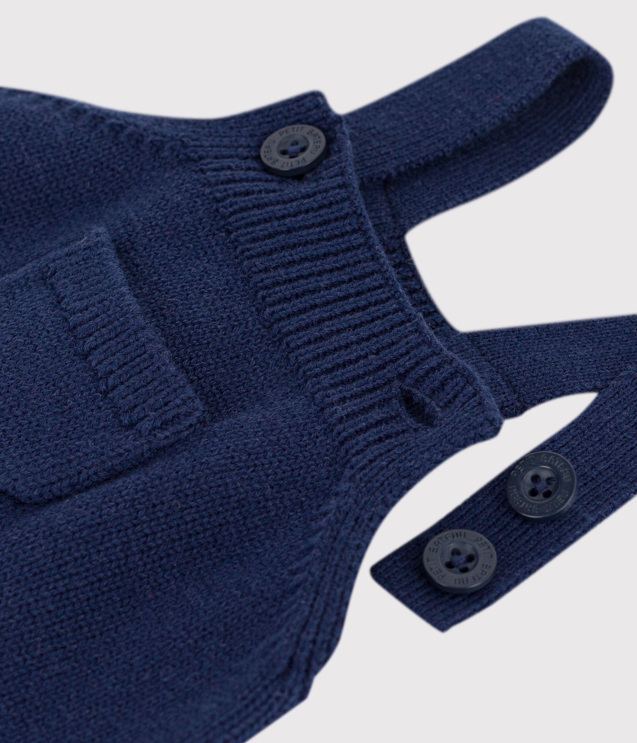 salopette-bébé-unie-en-tricot-laine-et-coton