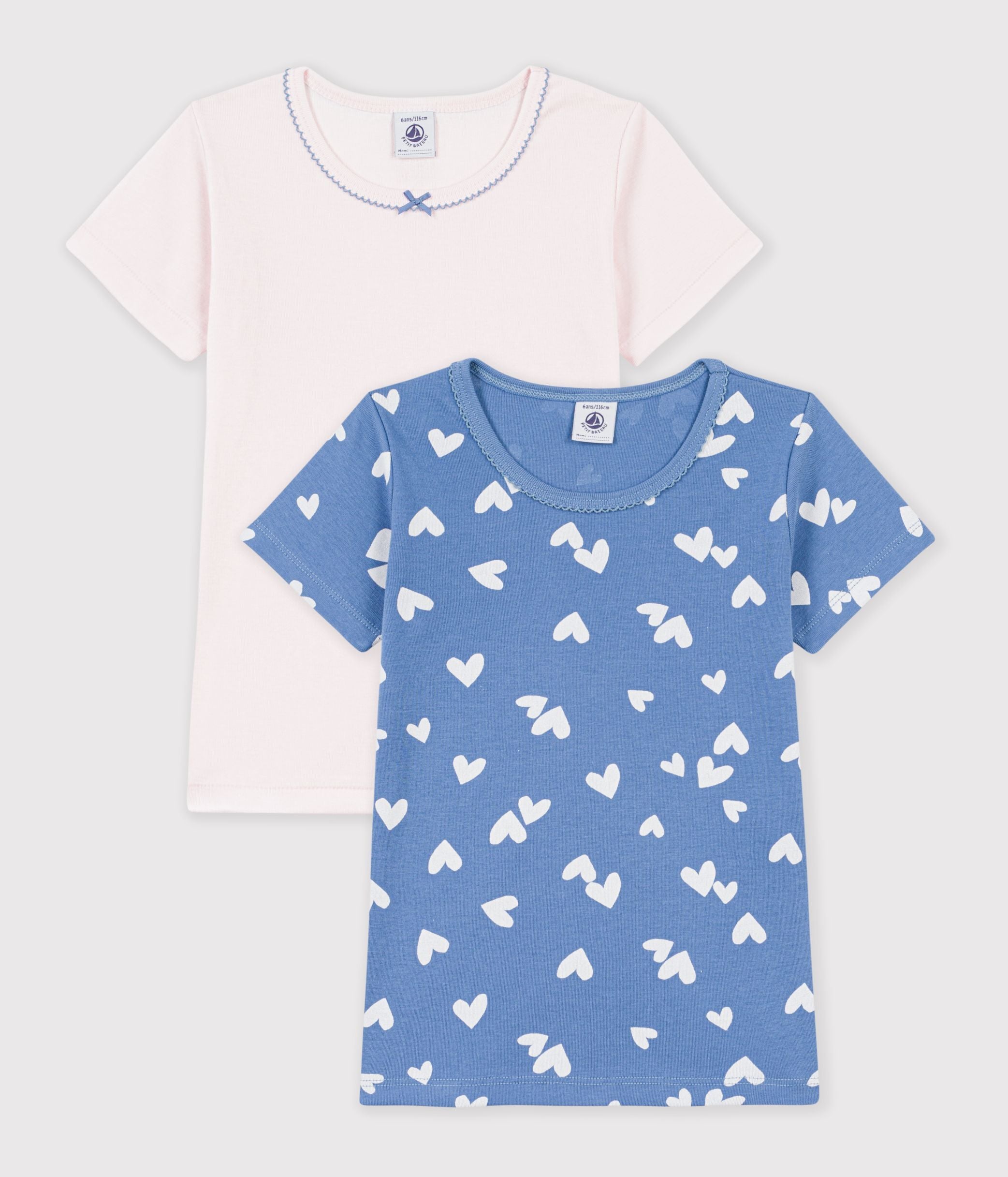 lot-de-tee-shirts-enfant-en-coton-manches-courtes-à-cœurs