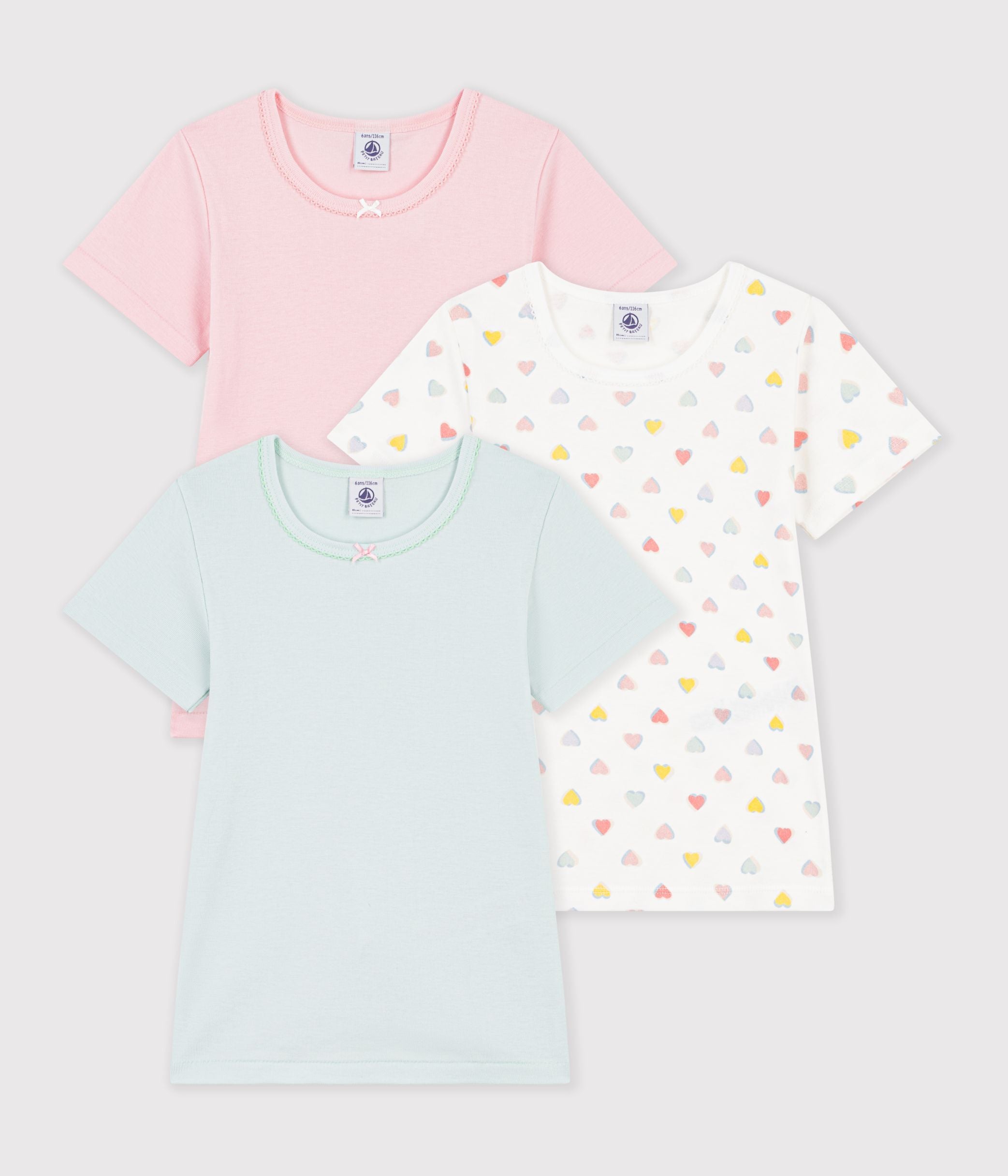 lot-de-tee-shirts-enfant-en-coton-manches-courtes-à-cœurs