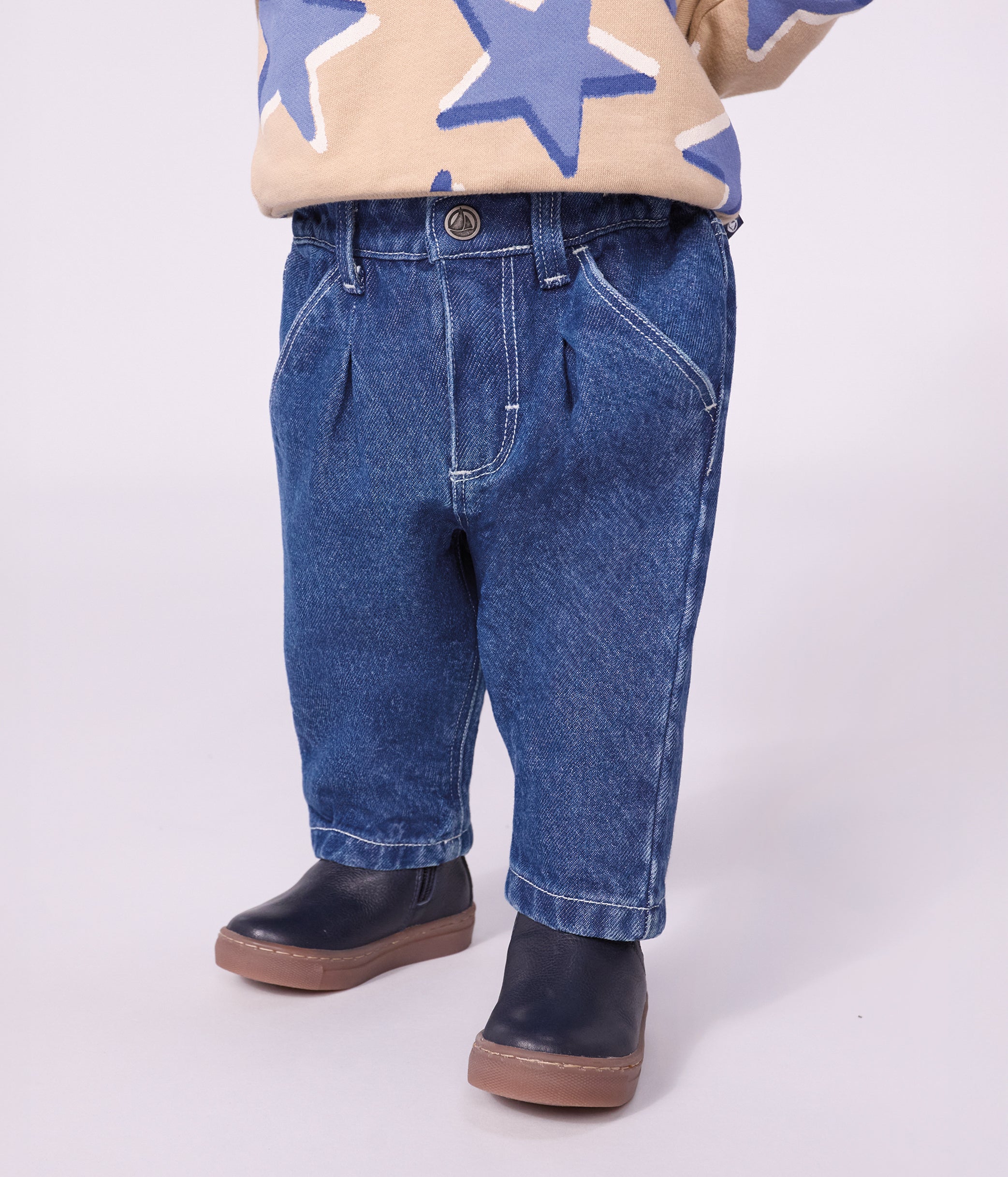 pantalon-bébé-en-denim-uni