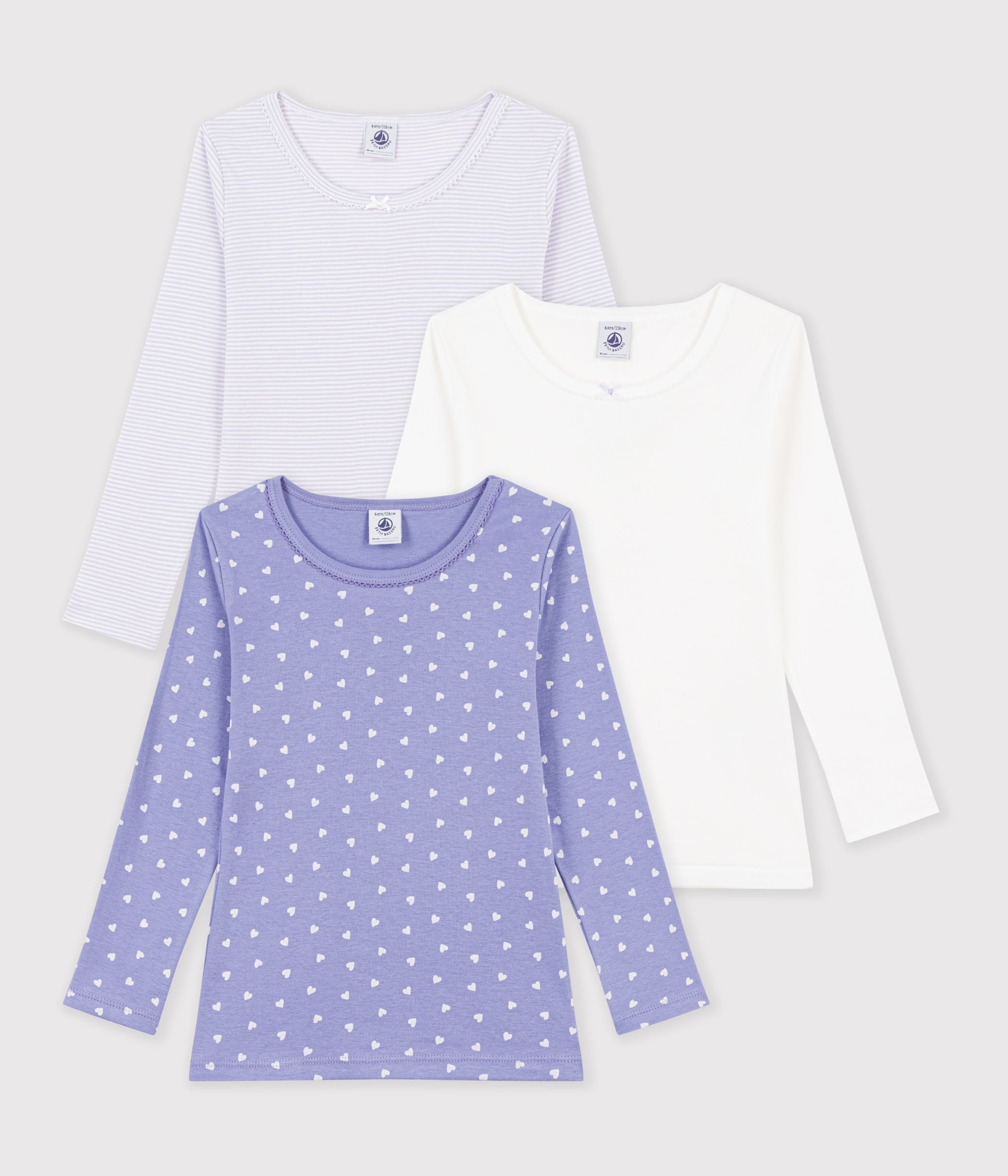 lot-de-tee-shirts-enfant-en-coton-manches-longues-à-cœurs