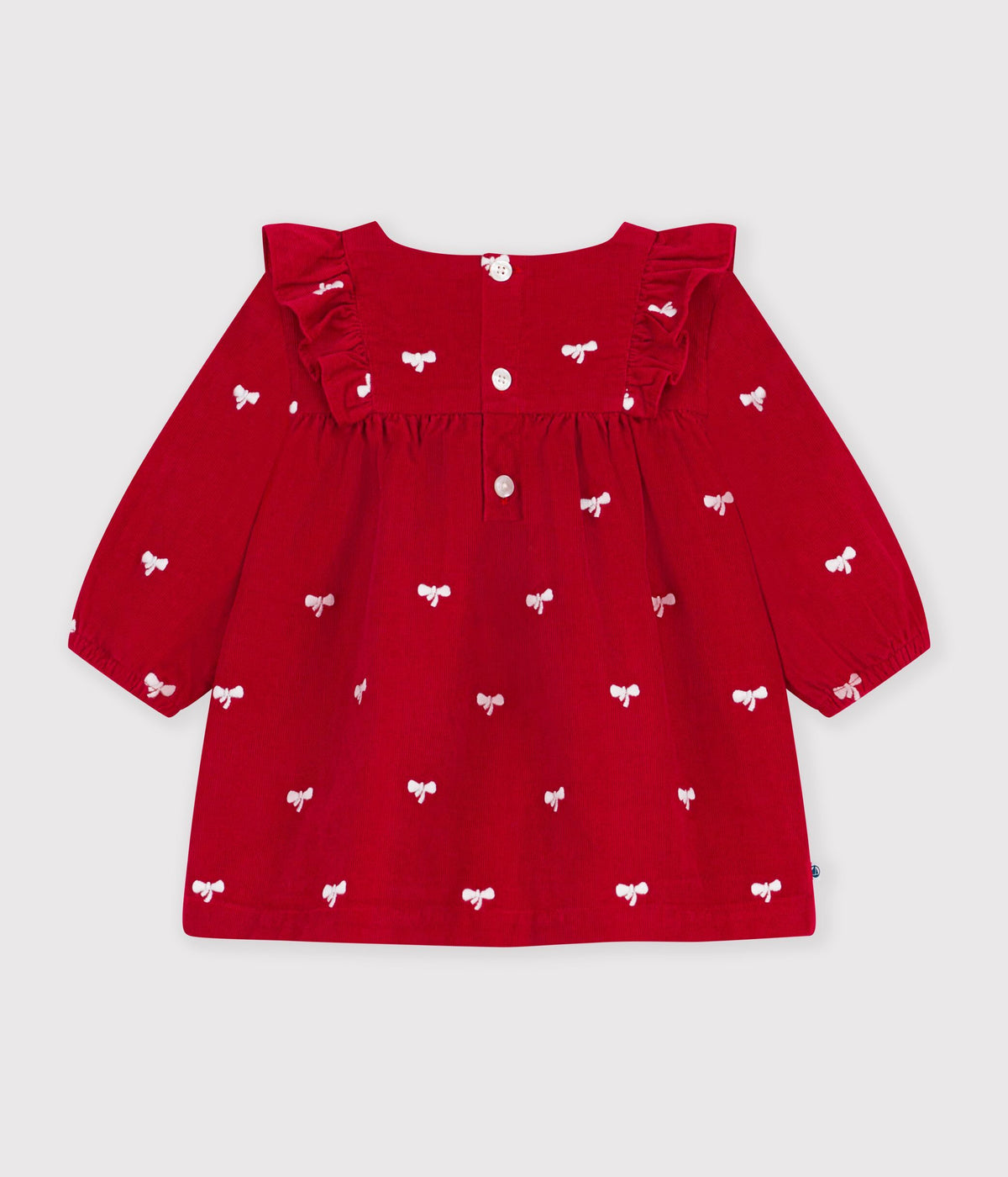robe-bébé-en-velours-manches-longues-et-broderies-motif-noeuds