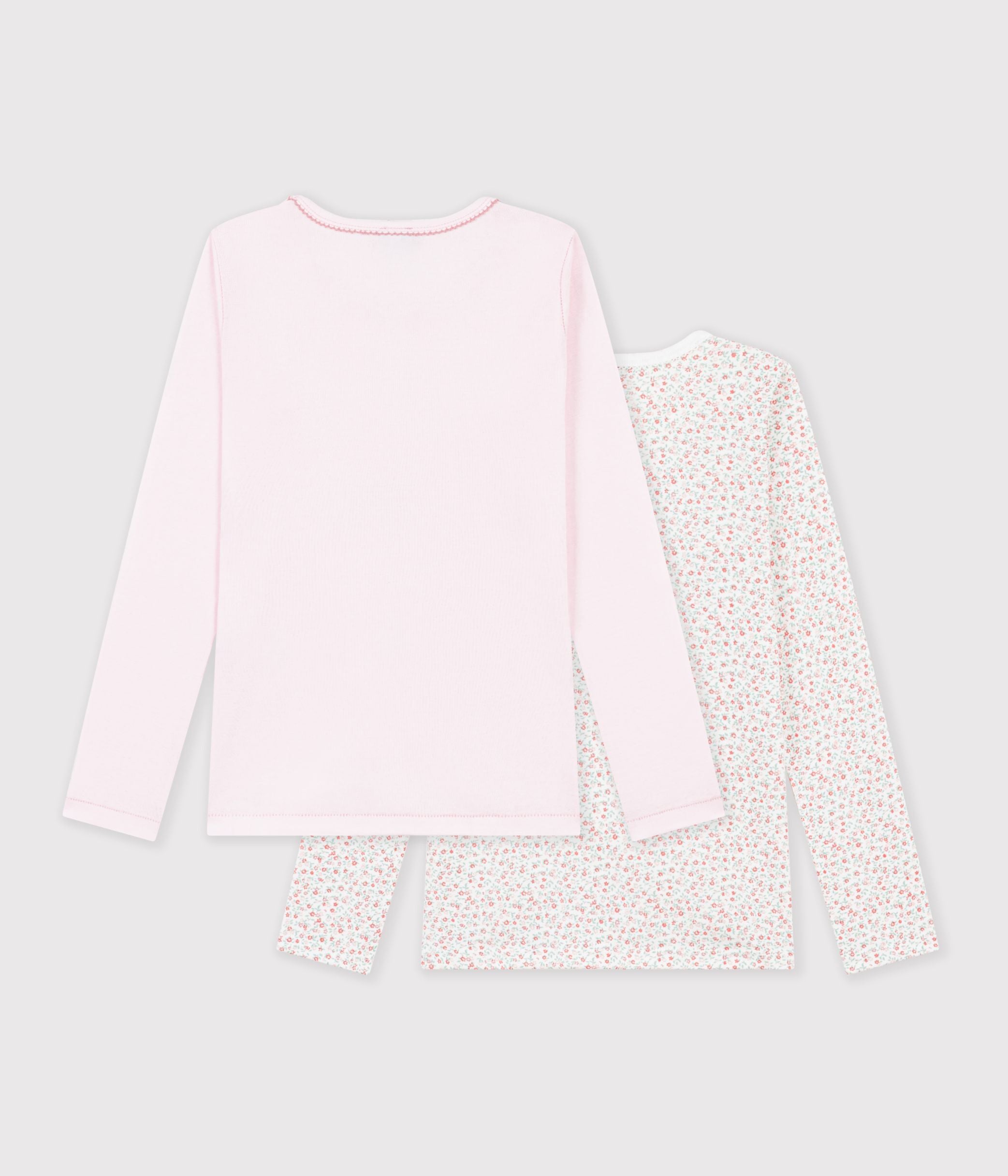 lot-de-tee-shirts-enfant-en-coton-manches-longues-à-fleurs