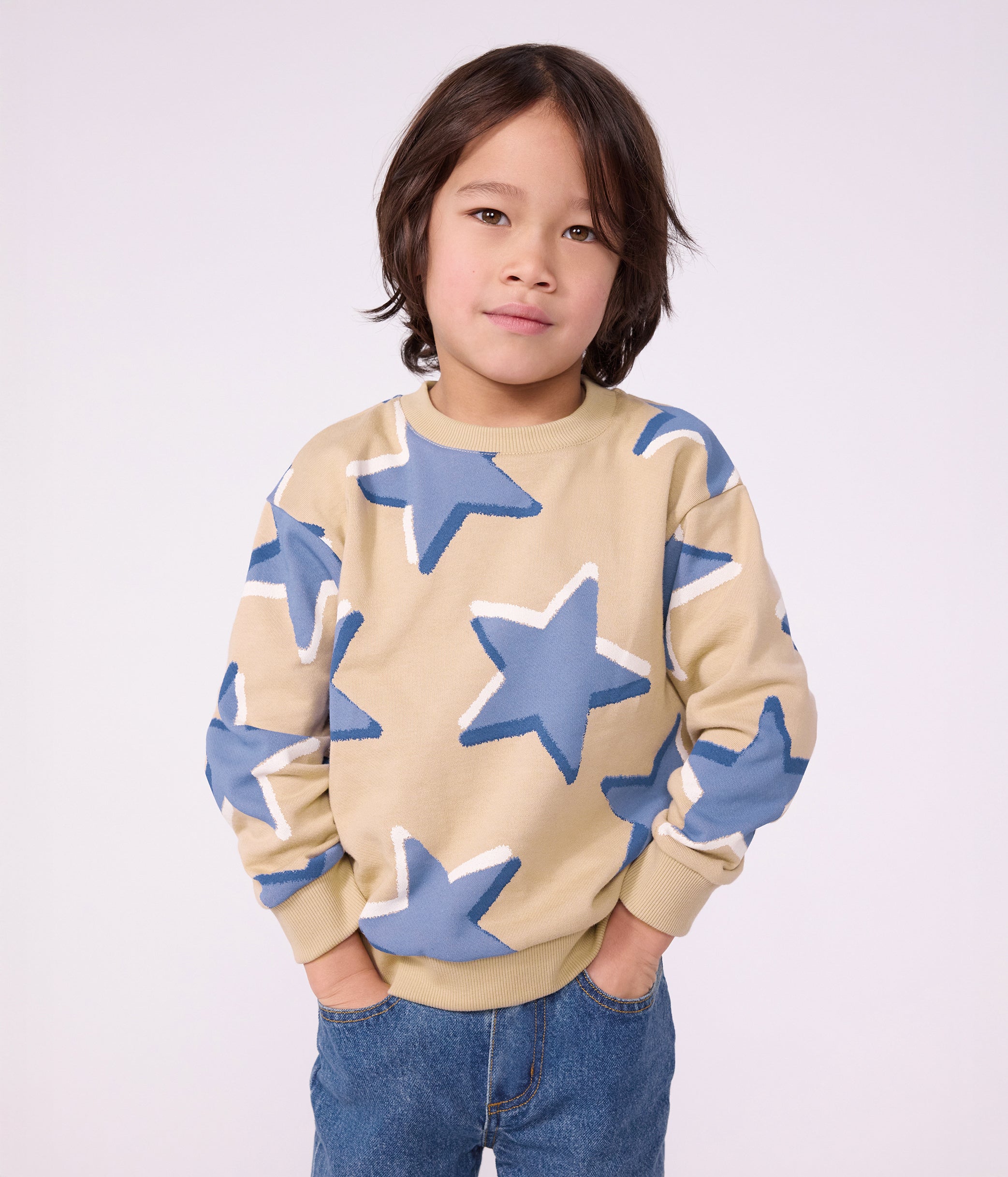 sweatshirt-enfant-en-coton-imprimé-étoiles