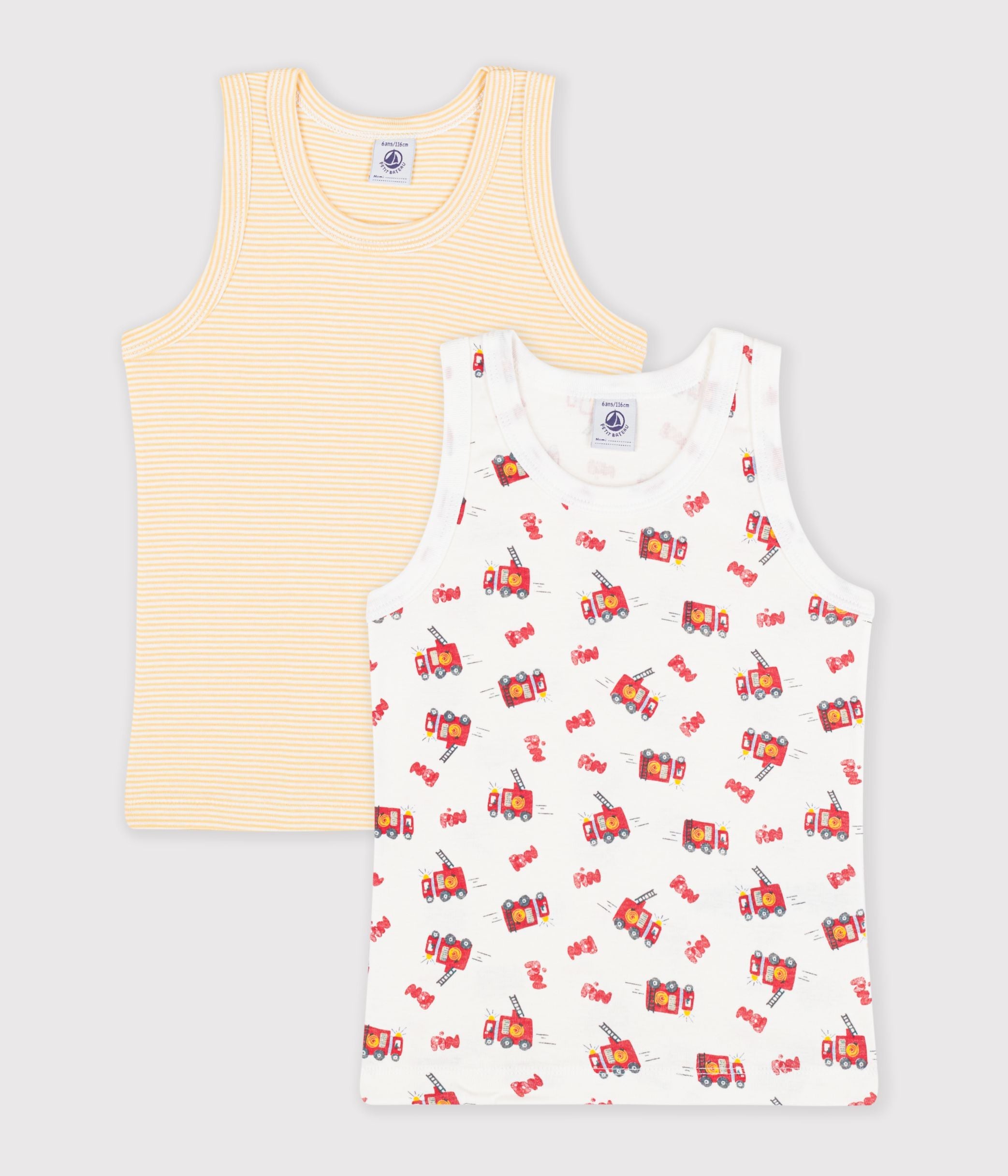 lot-de-débardeurs-enfant-en-coton-imprimé-pompier