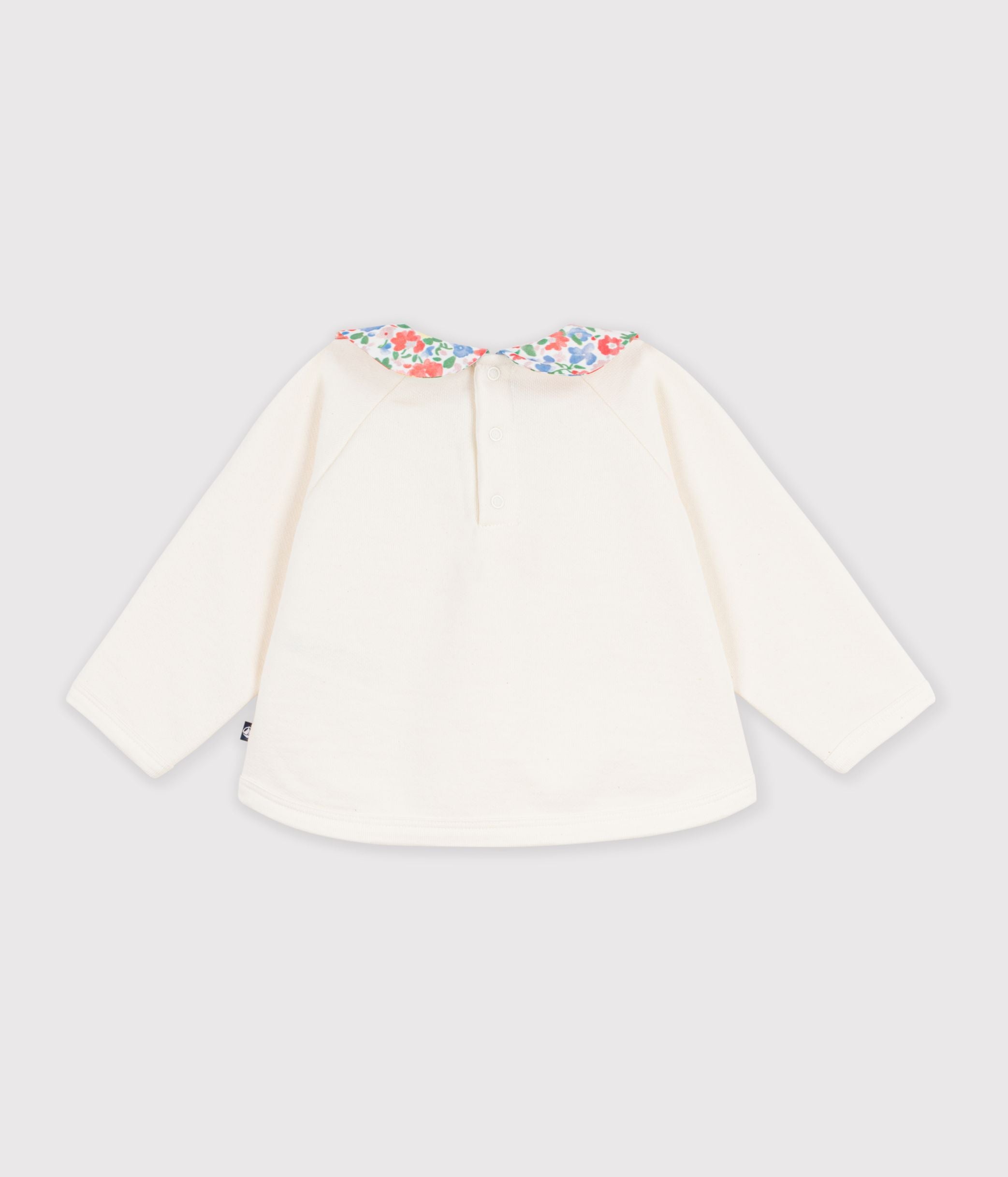 sweatshirt-bébé-en-coton-uni-avec-son-col-imprimé