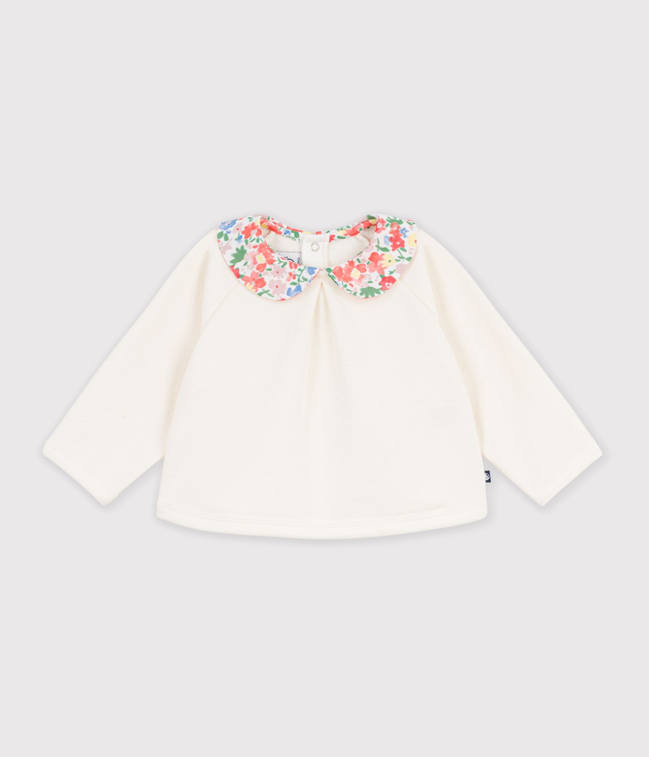 sweatshirt-bébé-en-coton-uni-avec-son-col-imprimé